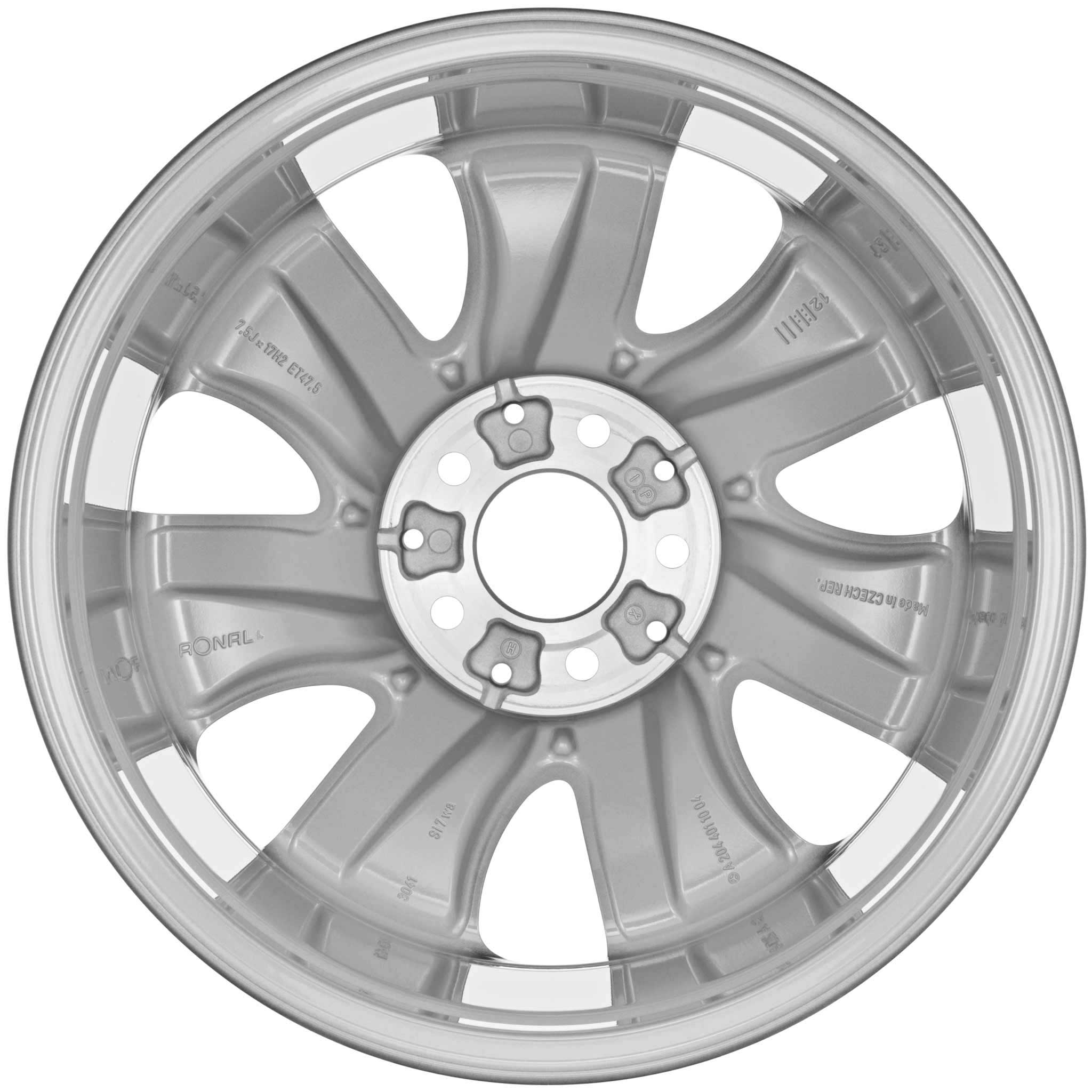 Mercedes 7 Spoke [204-17] Himalaya Grey with High Sheen Alloy Wheel Product Image #3