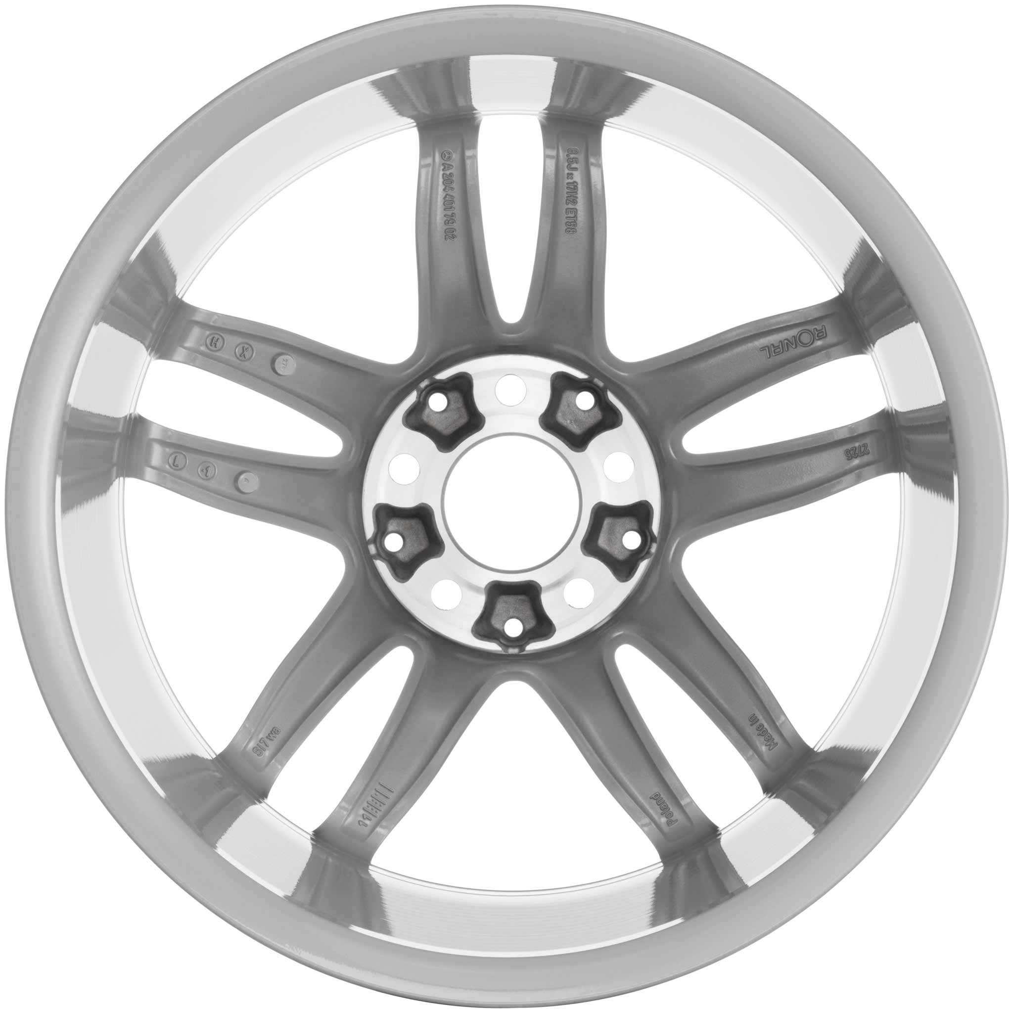 Mercedes 5 Twin Spoke [204-17] Titanium Silver Alloy Wheel Product Image #2