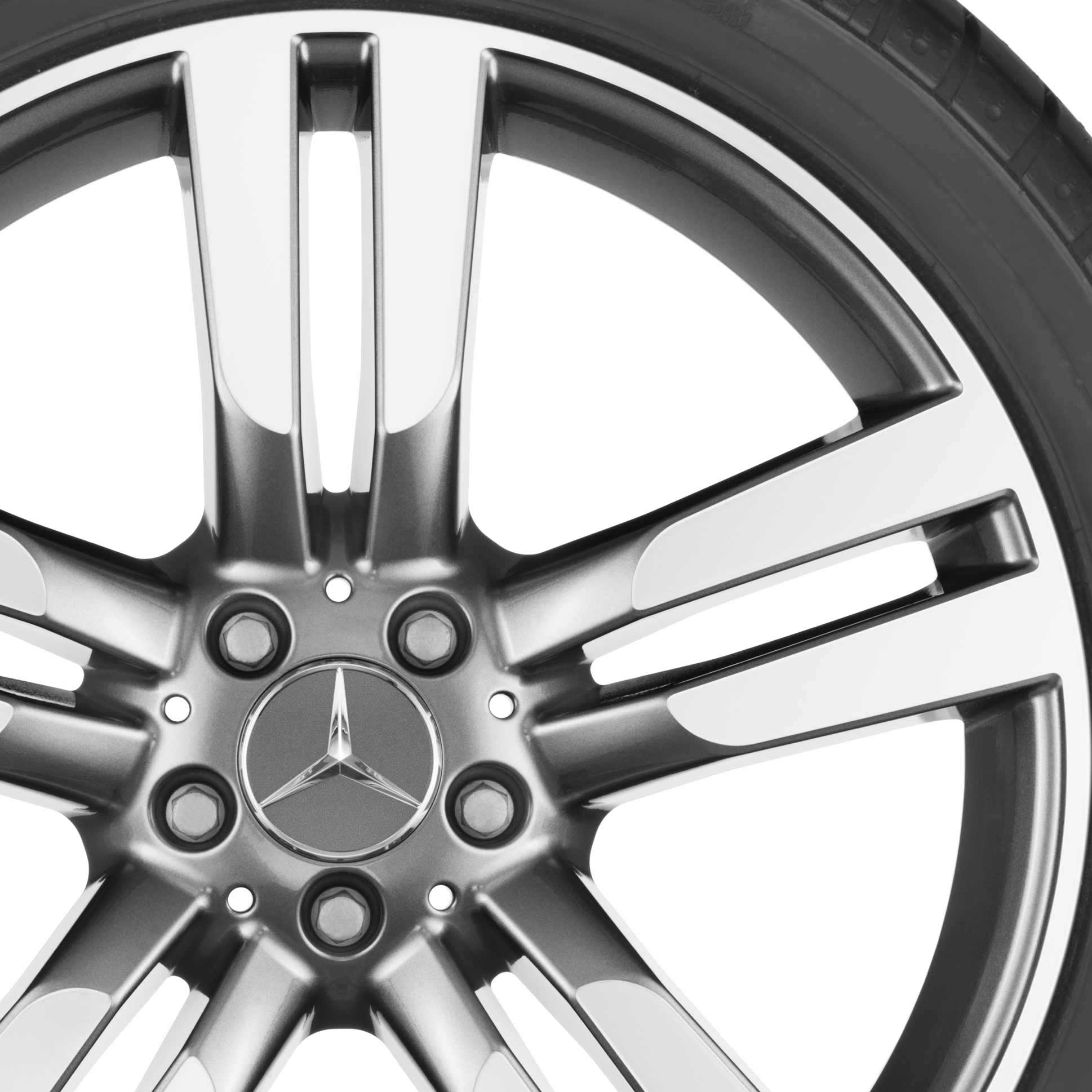 Mercedes 5 Twin Spoke [204-20] Himalaya Grey with High Sheen Alloy Wheel Product Image #2