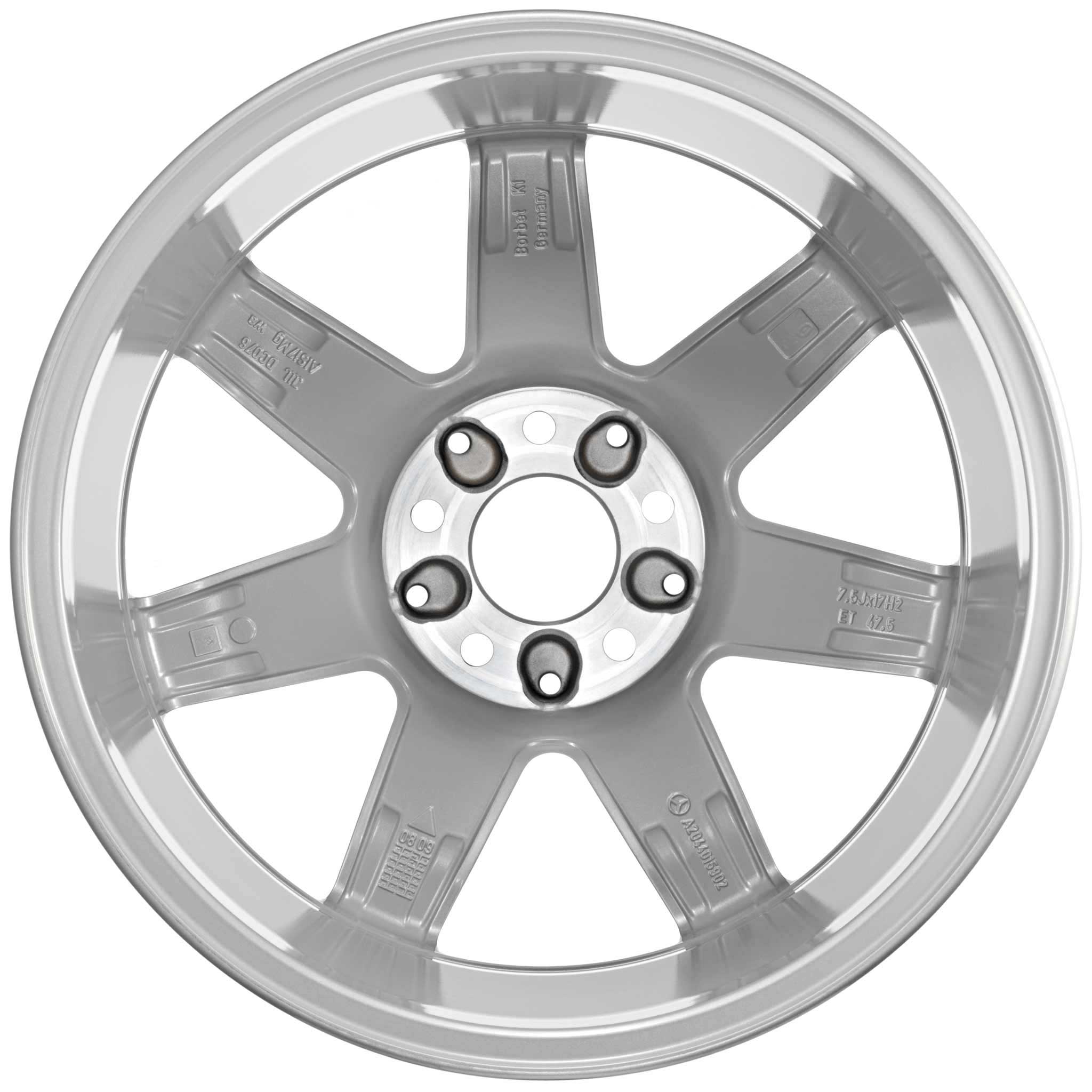 Mercedes 7 Spoke [204-17] Titanium Silver Alloy Wheel Product Image #2