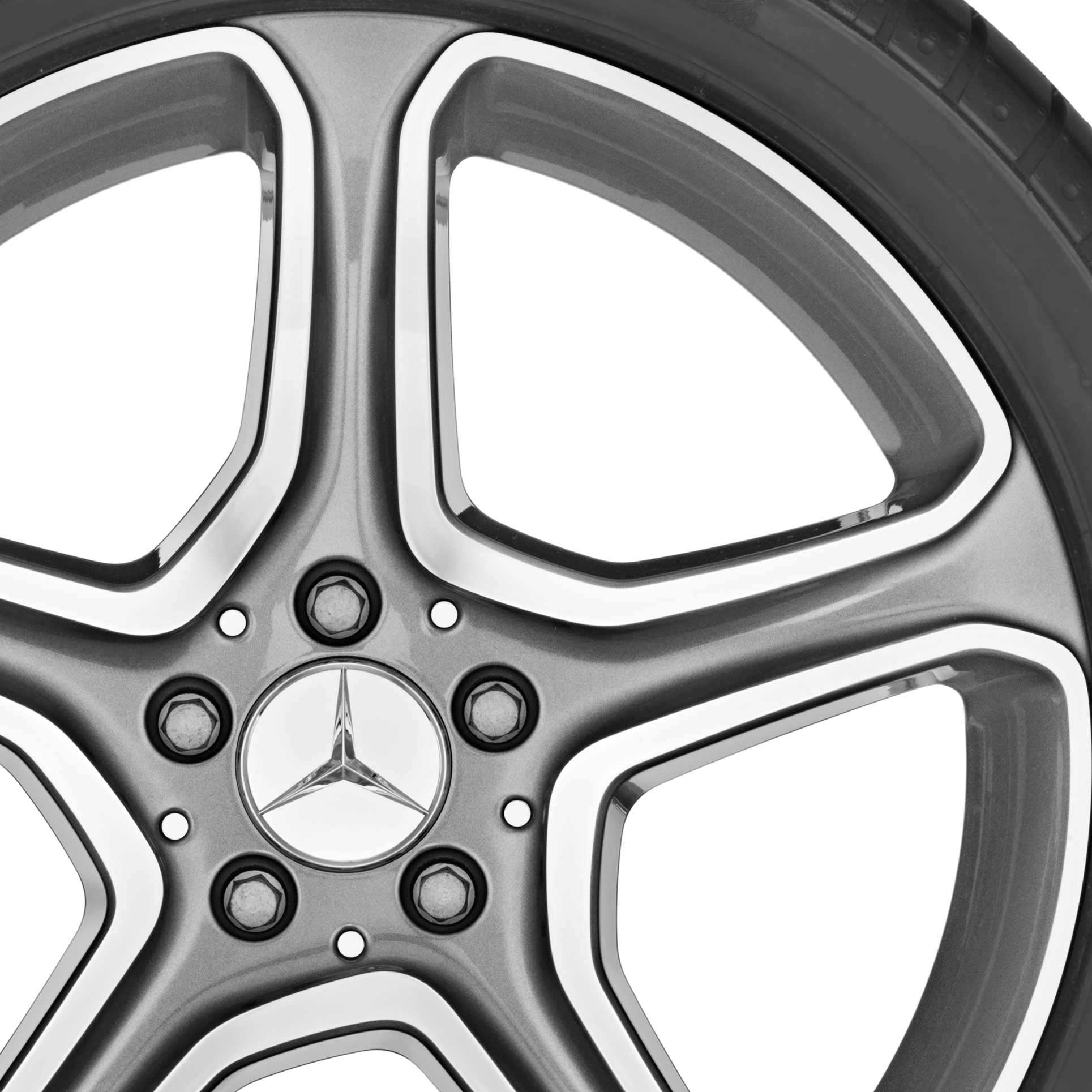 Mercedes 5 Spoke [204-19] Himalaya Grey with High Sheen Alloy Wheel Product Image #2