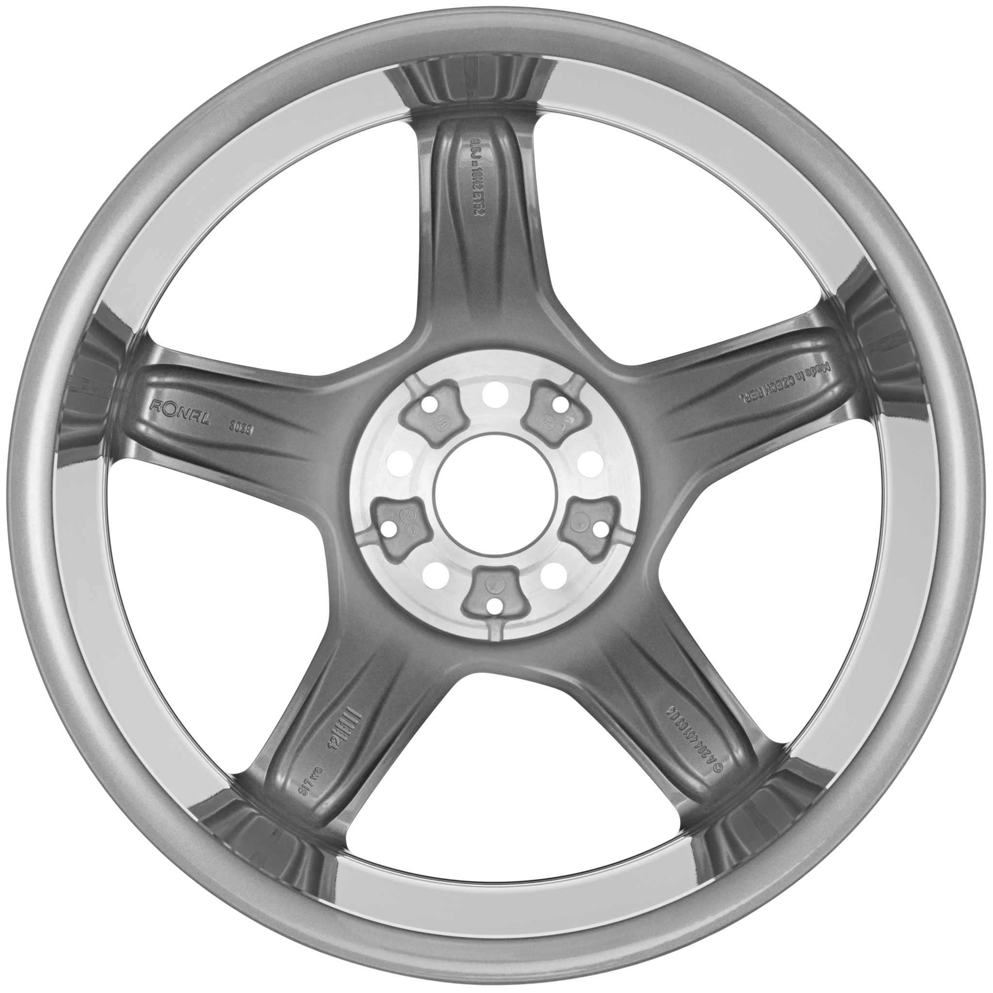 Mercedes 5 Spoke [204-19] Himalaya Grey with High Sheen Alloy Wheel Product Image #3