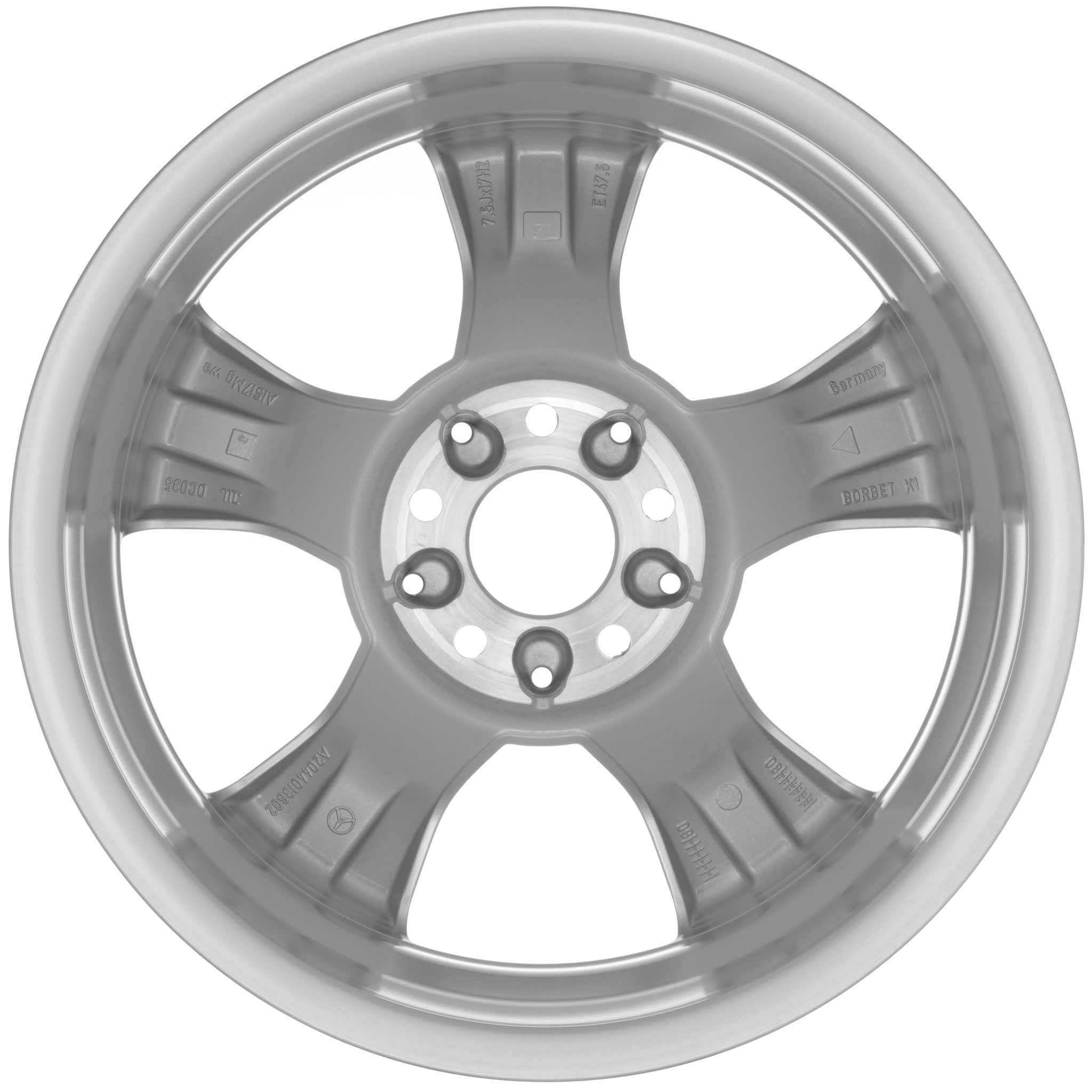 Mercedes 5 Spoke [204-17] Titanium Silver Alloy Wheel Product Image #2
