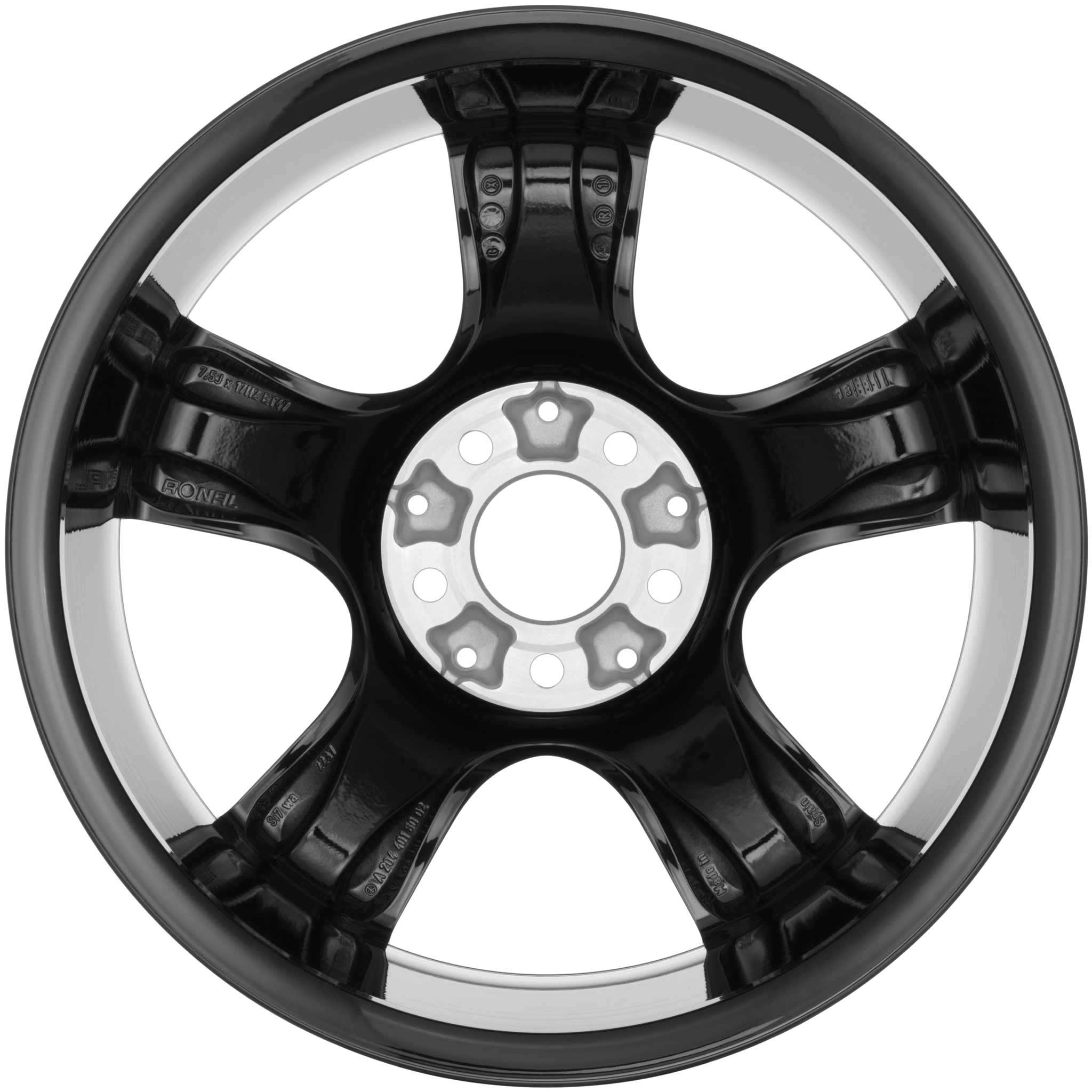 Mercedes 5 Spoke [204-17] Gloss Black with High Sheen Alloy Wheel Product Image #3