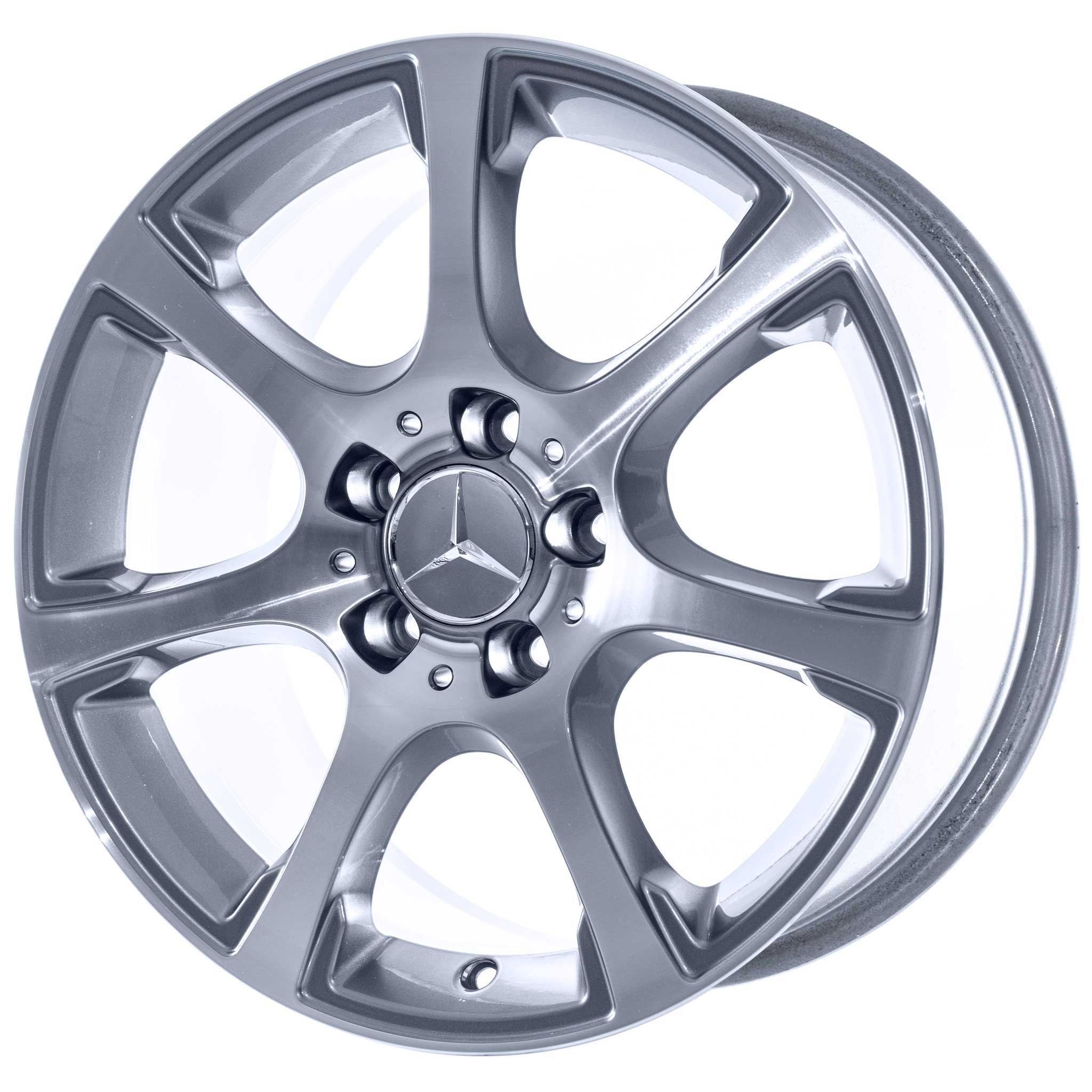 Mercedes 7 Spoke [204-17] Palladium Silver with High Sheen Alloy Wheel Product Image #2