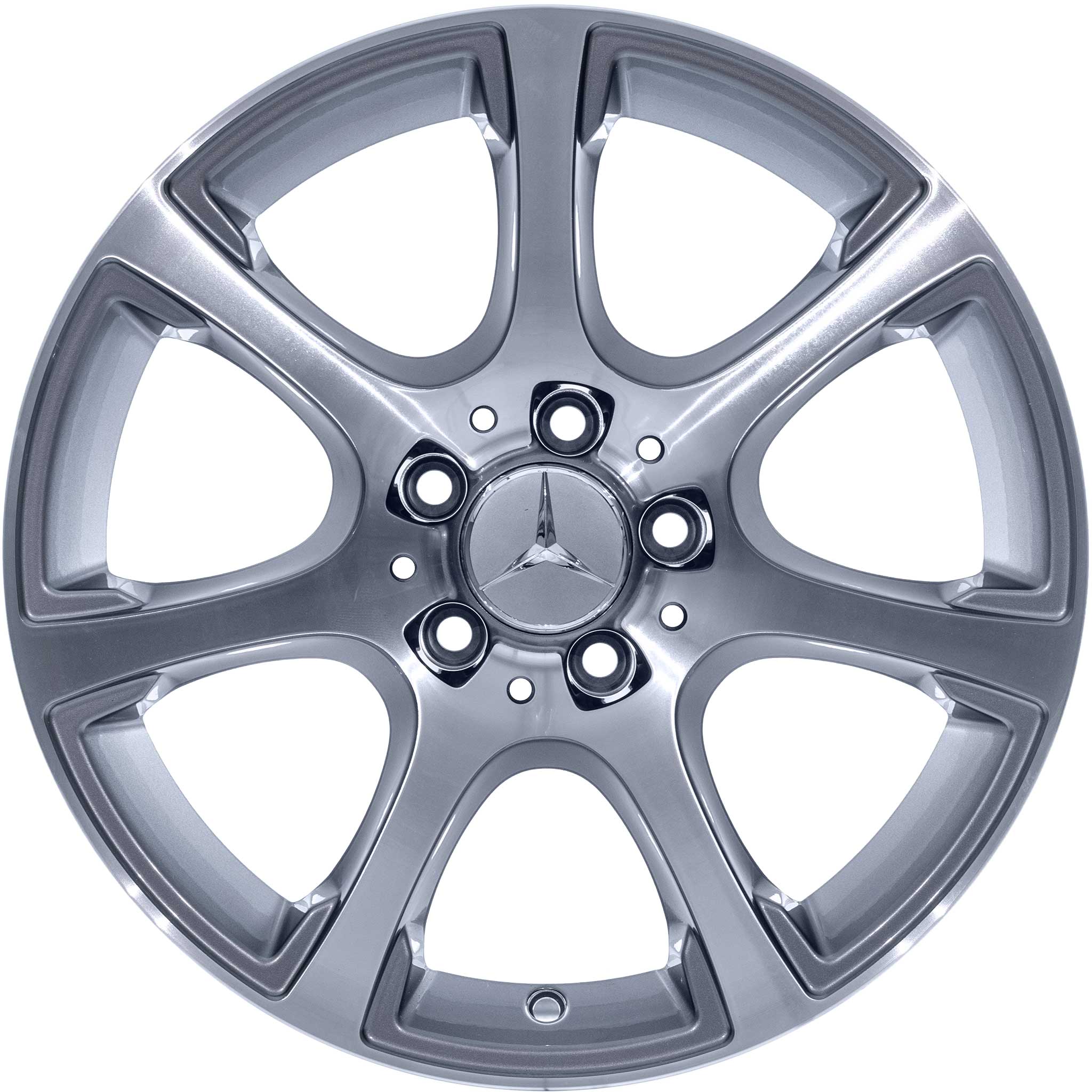 Mercedes 7 Spoke [204-17] Palladium Silver with High Sheen Alloy Wheel Product Image #1