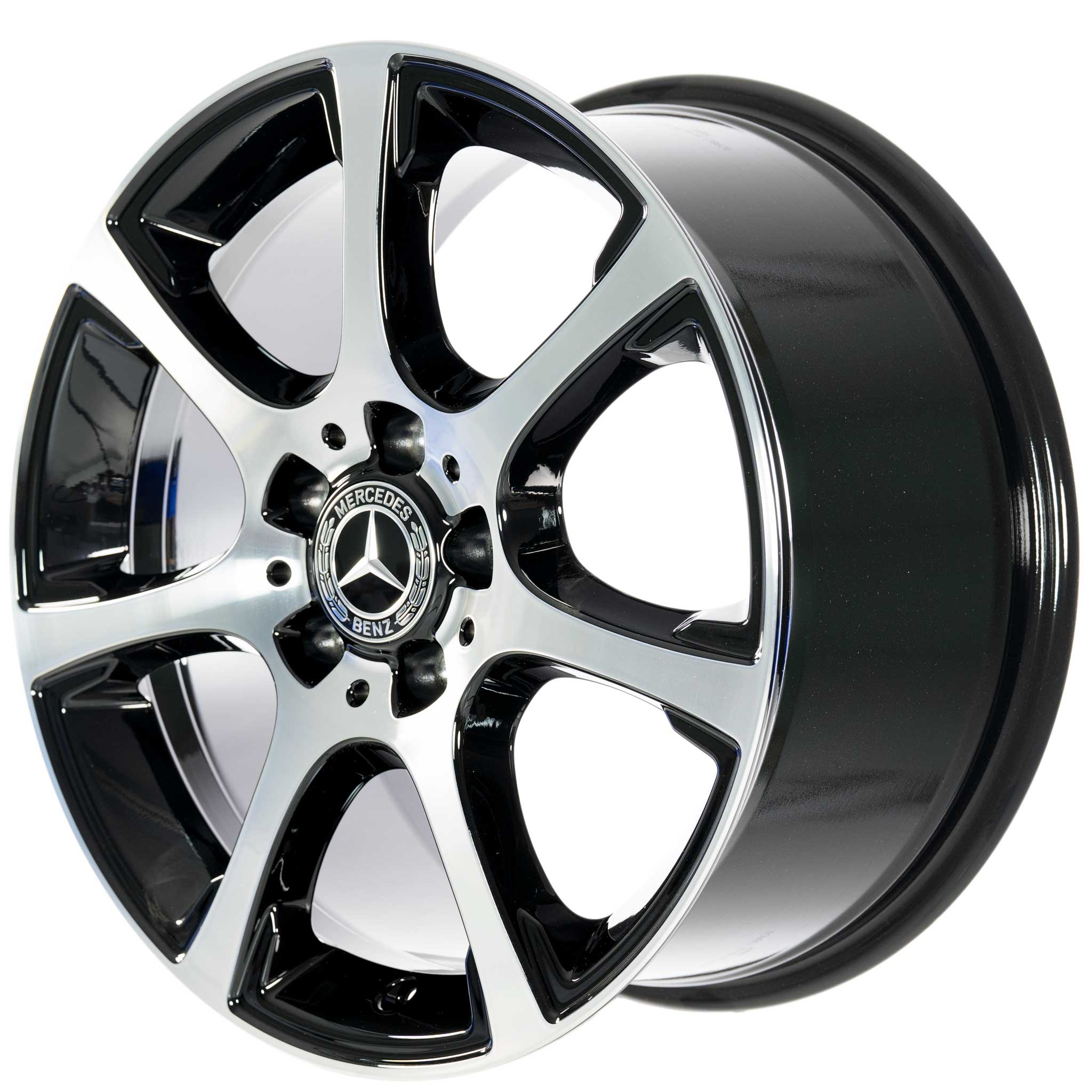 Mercedes 7 Spoke [204-17] Gloss Black with High Sheen Alloy Wheel Product Image #2