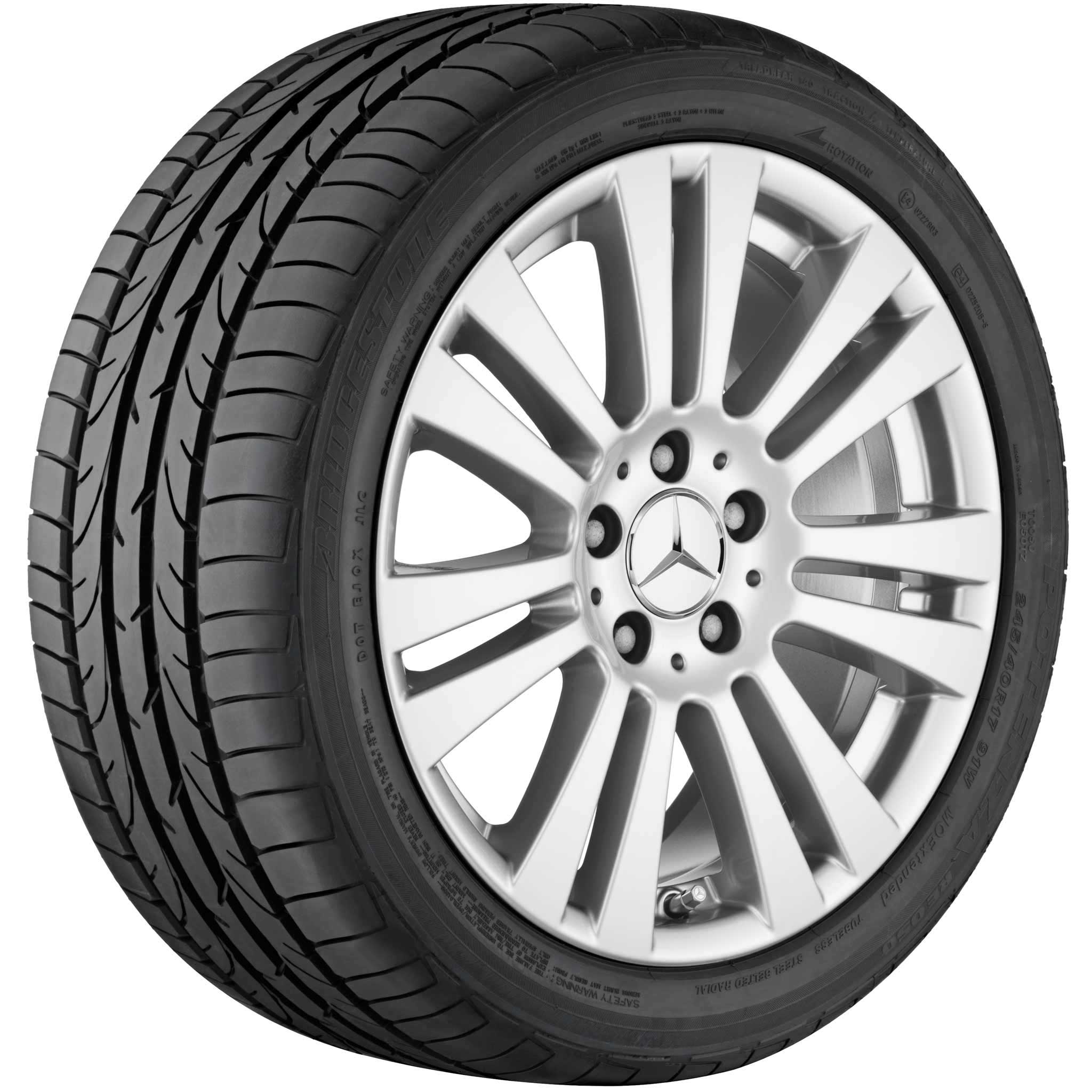 Mercedes 7 Twin Spoke [204-17] Titanium Silver Alloy Wheel Product Image #2