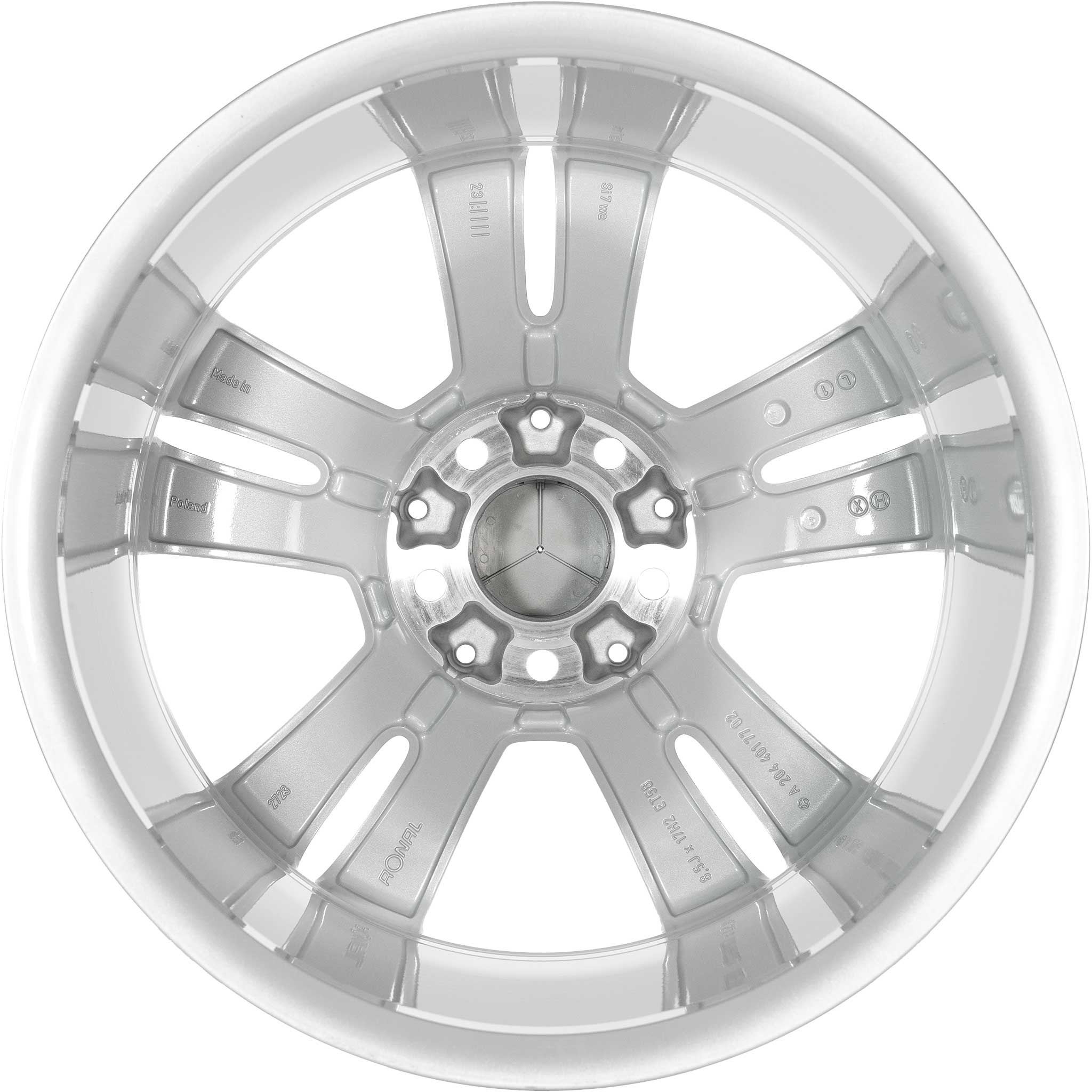 Mercedes 5 Twin Spoke [204-17] Titanium Silver Alloy Wheel Product Image #3