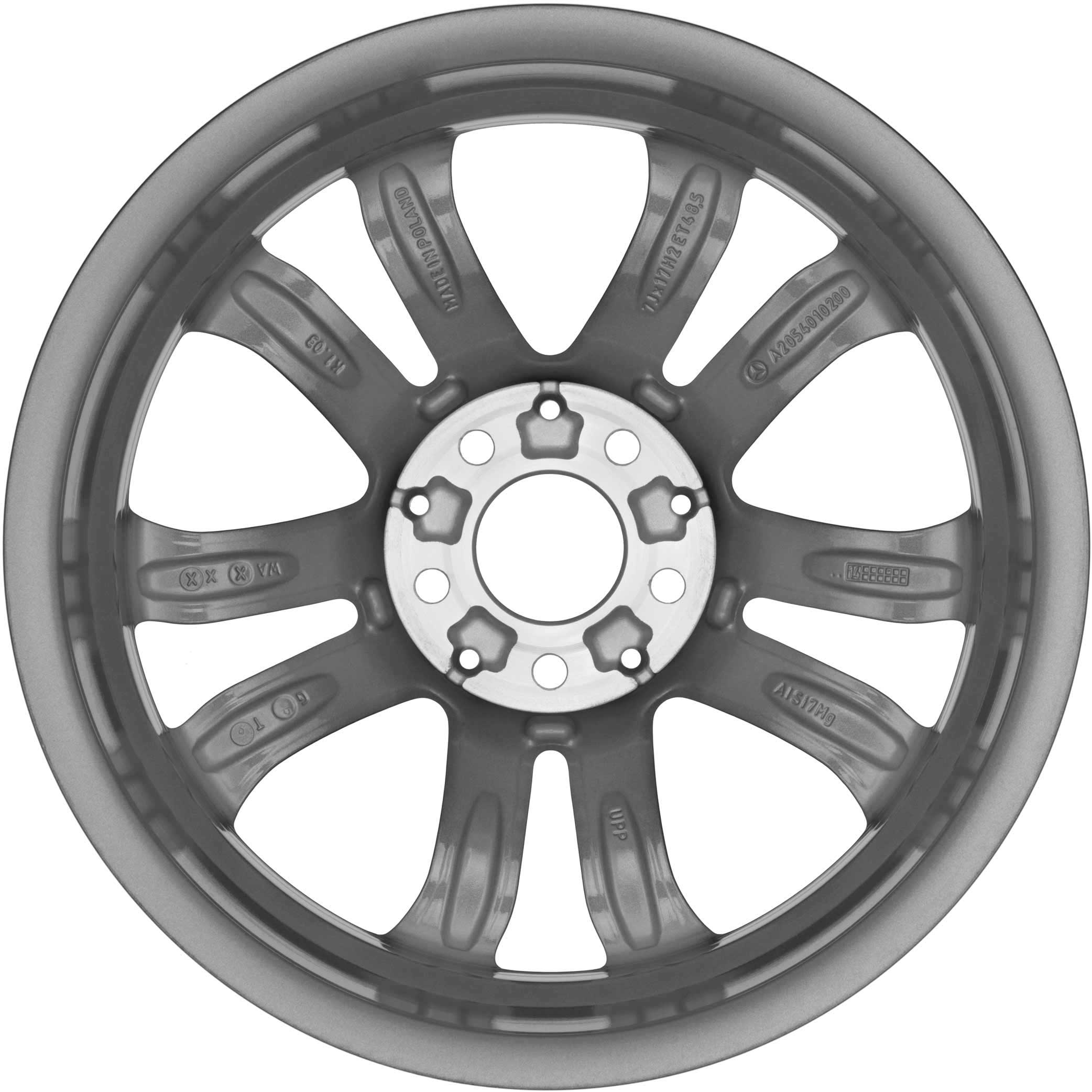 Mercedes 5 Twin Spoke [205-17] Himalaya Grey with High Sheen Alloy Wheel Product Image #3