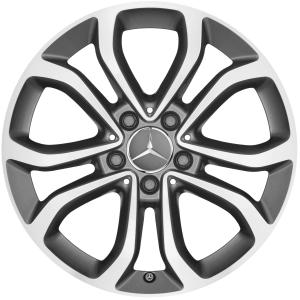 Mercedes 5 Twin Spoke [205-17] Himalaya Grey with High Sheen Alloy Wheel for Mercedes B-Class W242 - Sizes 17in