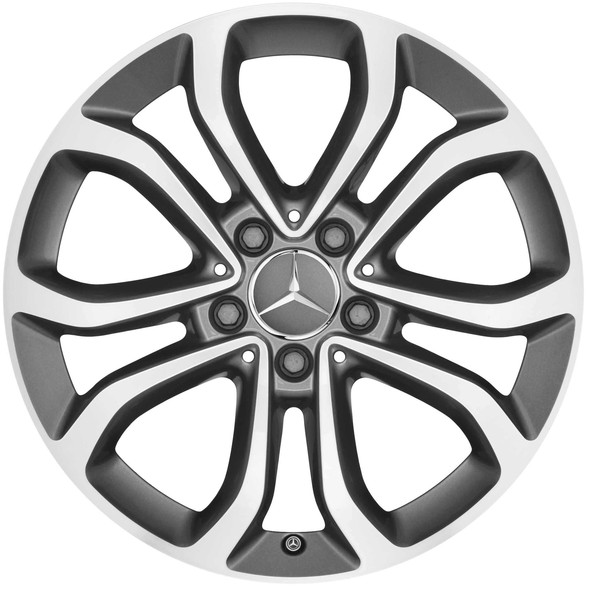 Mercedes 5 Twin Spoke [205-17] Himalaya Grey with High Sheen Alloy Wheel Product Image #1