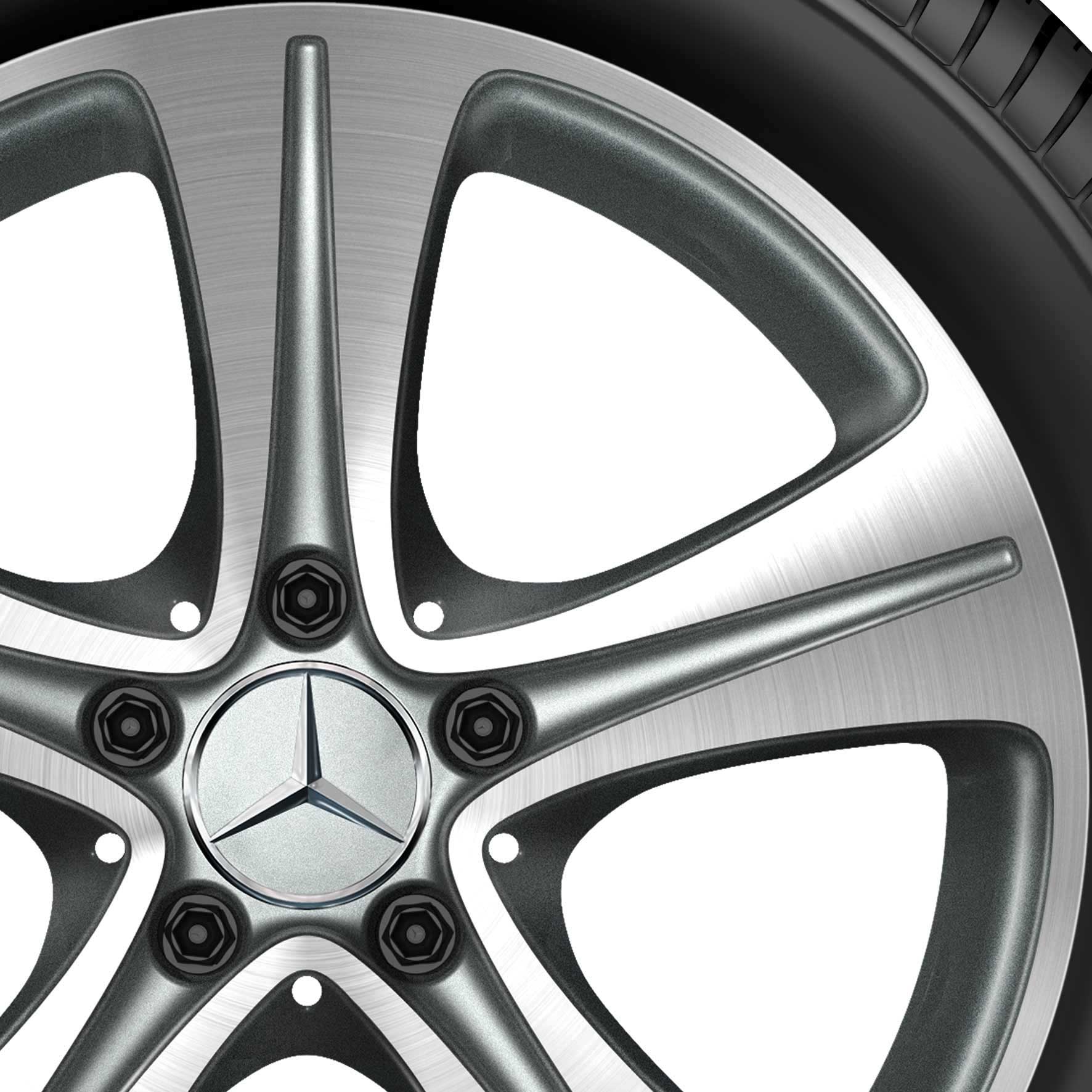 Mercedes 5 Spoke [205-17] Himalaya Grey with High Sheen Alloy Wheel Product Image #2