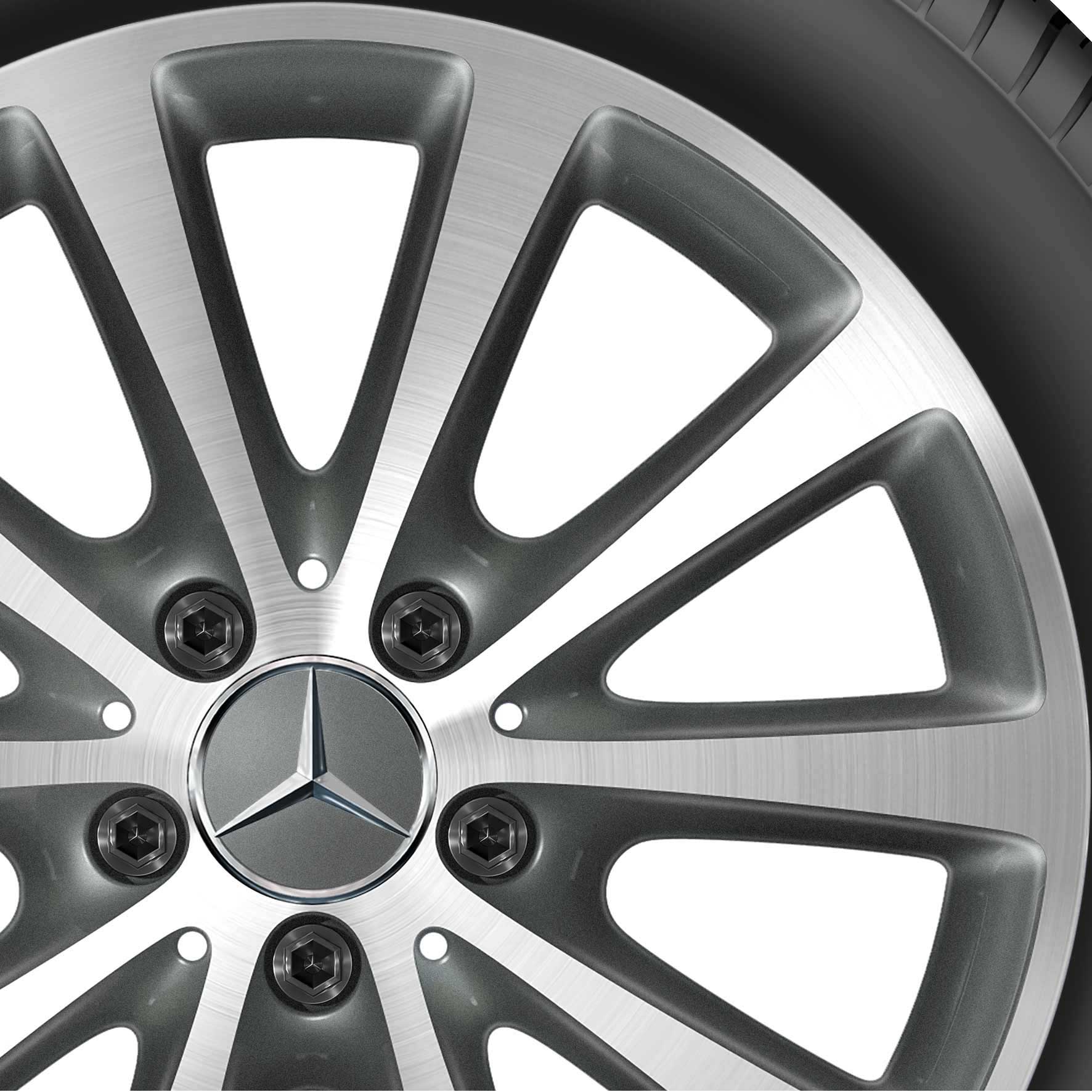 Mercedes 5 Double Spoke [205-17] Himalaya Grey with High Sheen Alloy Wheel Product Image #2