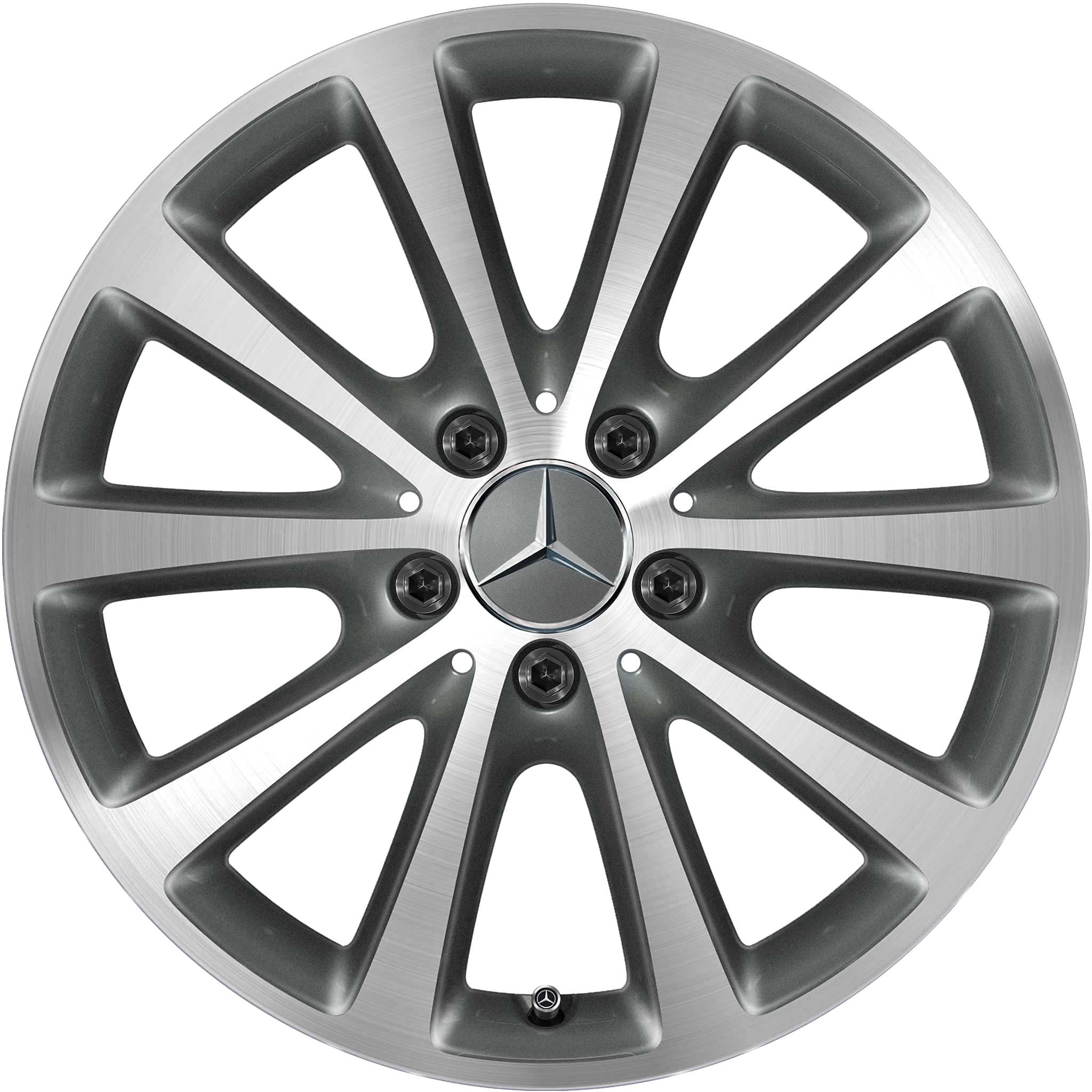 Mercedes 5 Double Spoke [205-17] Himalaya Grey with High Sheen Alloy Wheel Product Image #1
