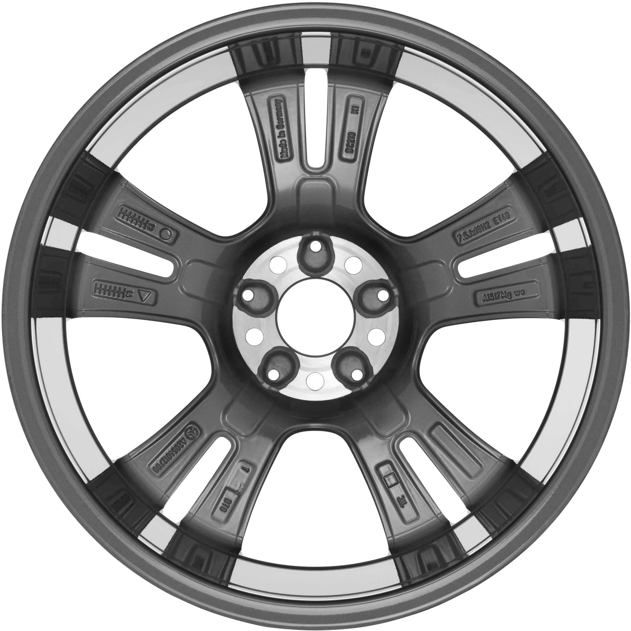 Mercedes 5 Twin Spoke [205-19] Tremolite Metallic with High Sheen Alloy Wheel Product Image #3