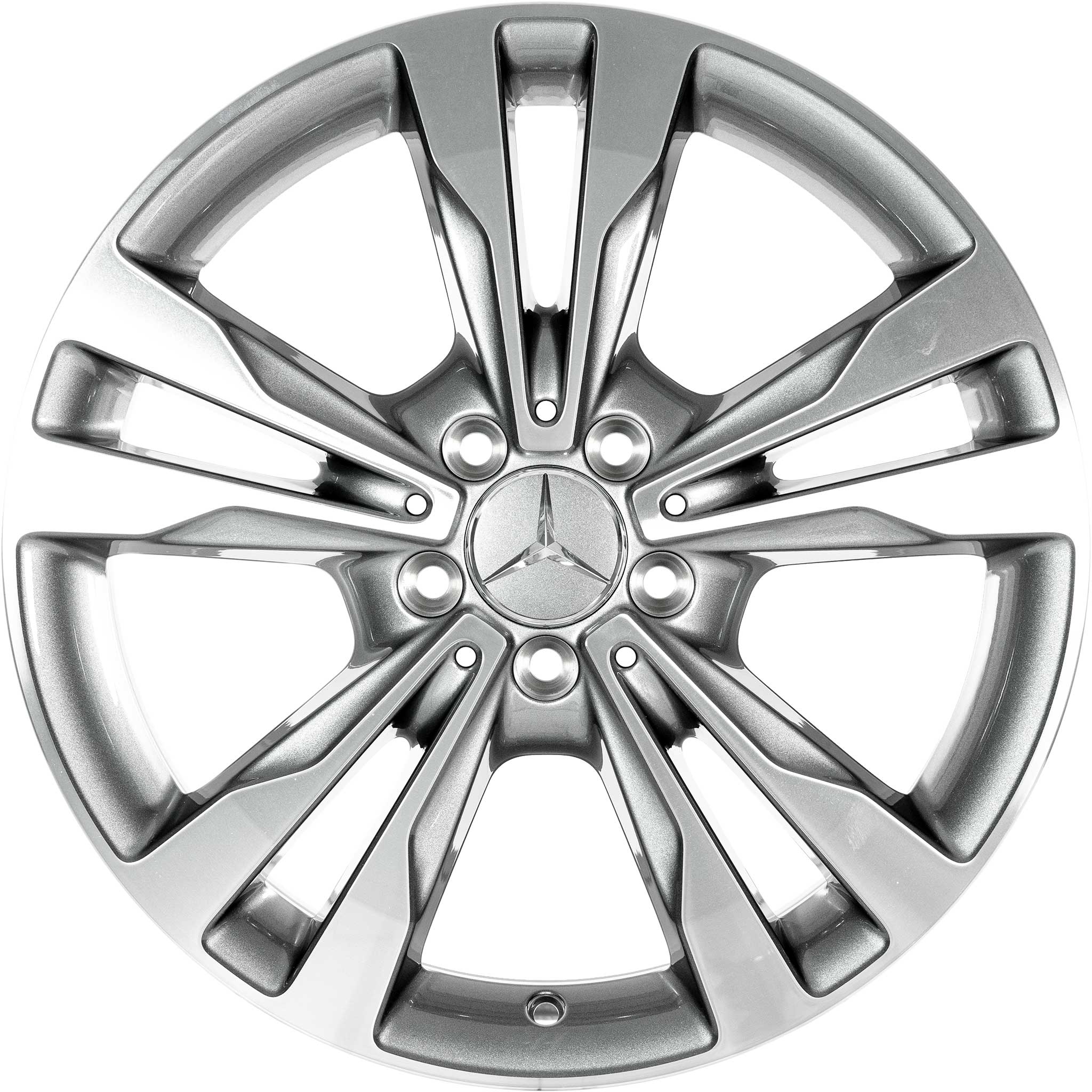 Mercedes 5 Twin Spoke [205-18] Himalaya Grey with High Sheen Alloy Wheel Product Image #1