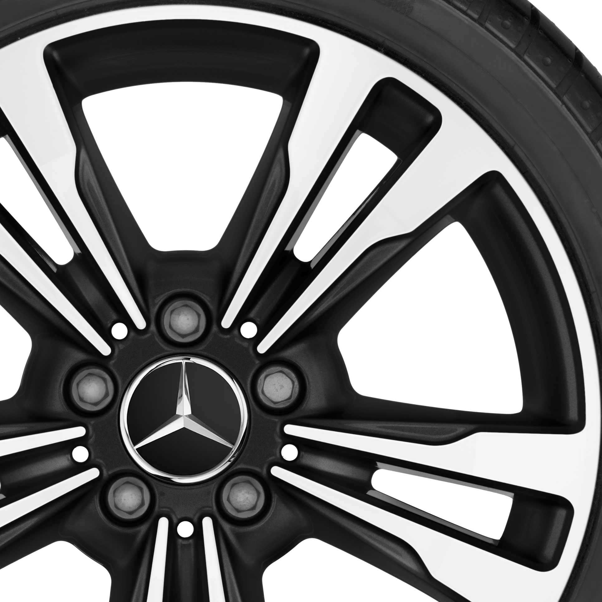 Mercedes 5 Twin Spoke [205-18] Gloss Black with High Sheen Alloy Wheel Product Image #2