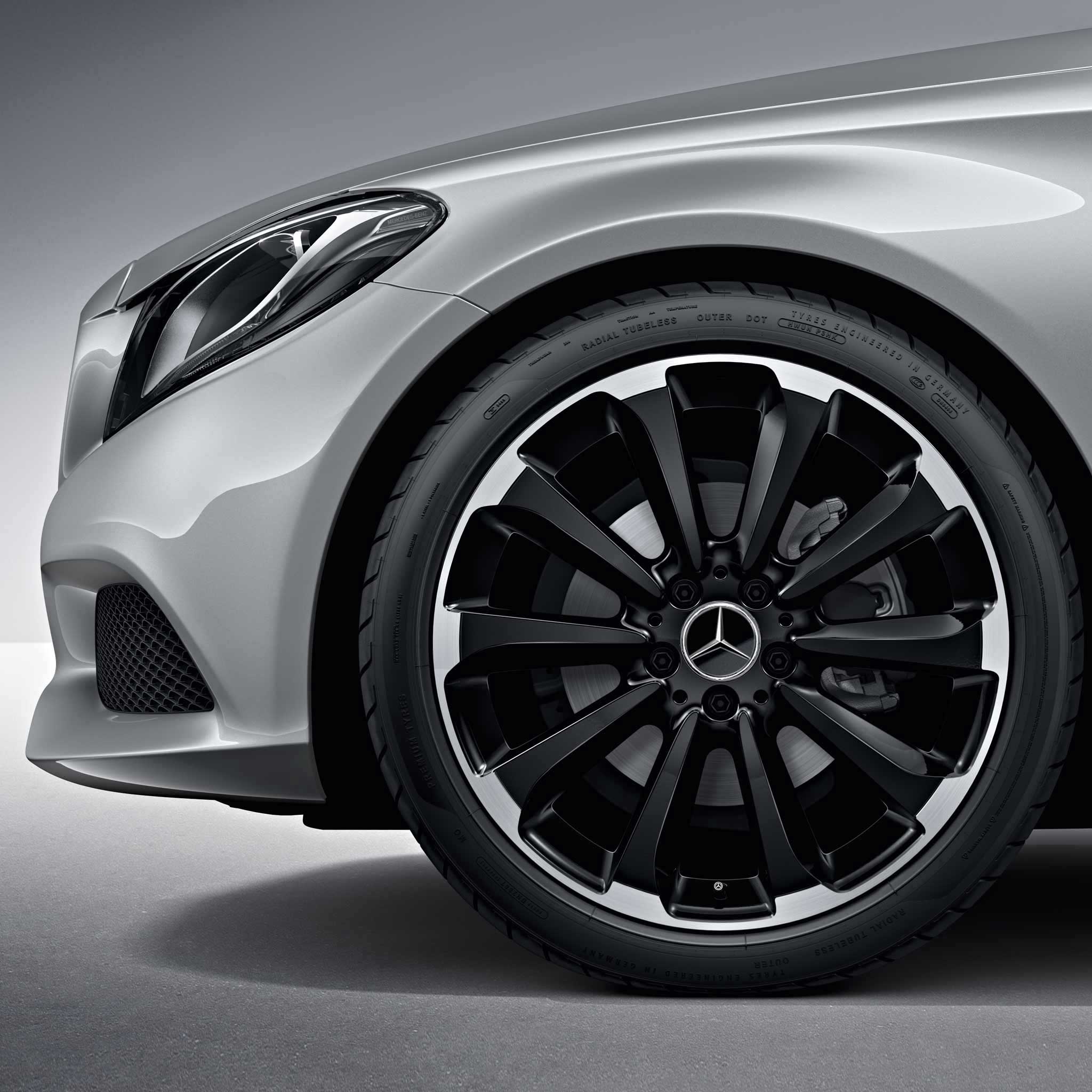 Mercedes 10 Spoke [205-19] Gloss Black with High Sheen Rim Edge Alloy Wheel Product Image #4