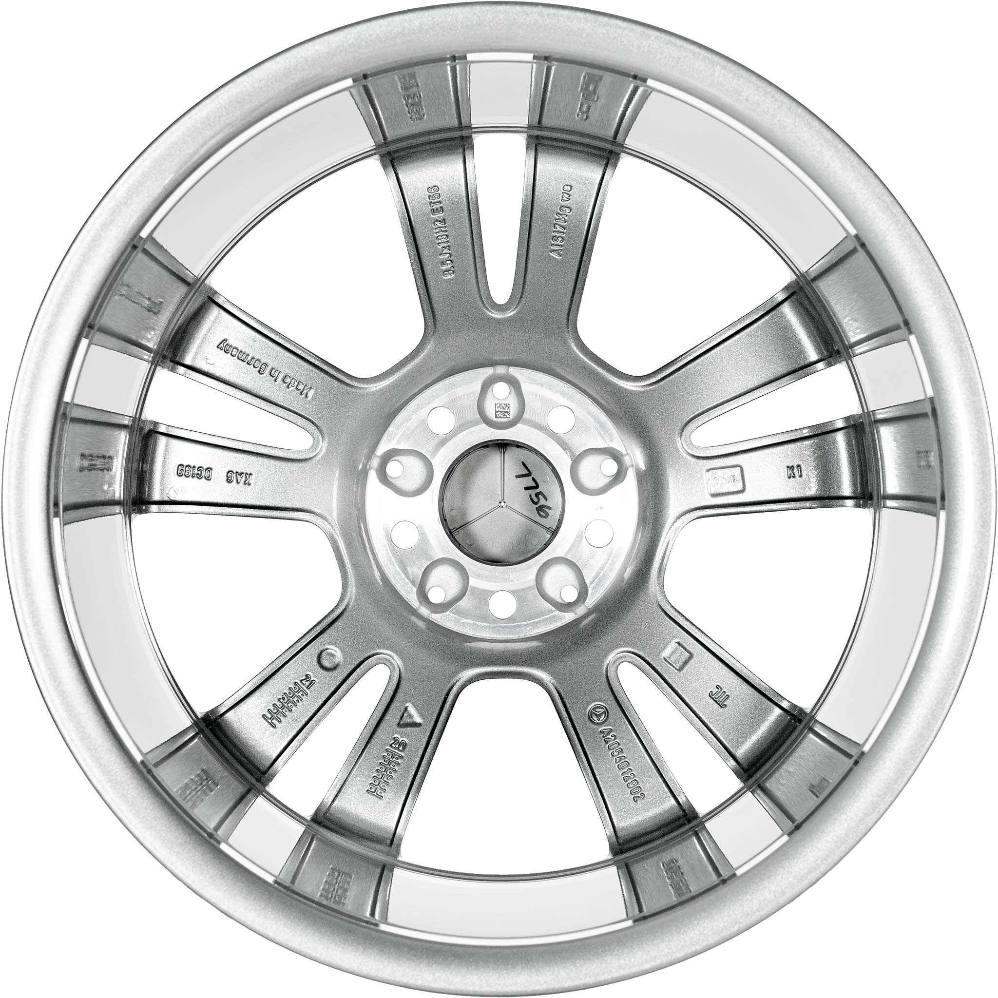 Mercedes 5 Twin Spoke [205-18] Himalaya Grey with High Sheen Alloy Wheel Product Image #3