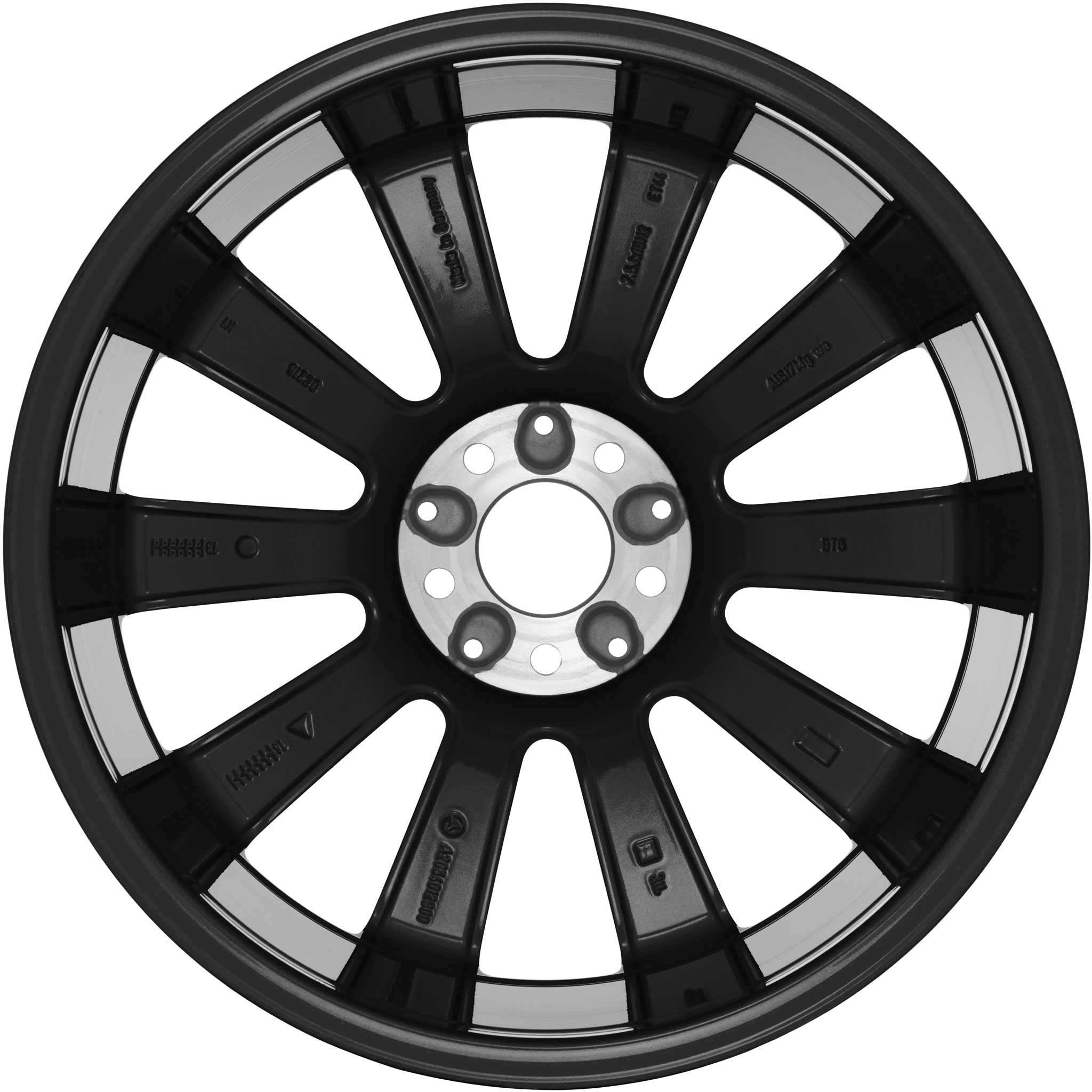 Mercedes 10 Spoke [205-19] Gloss Black with High Sheen Rim Edge Alloy Wheel Product Image #3