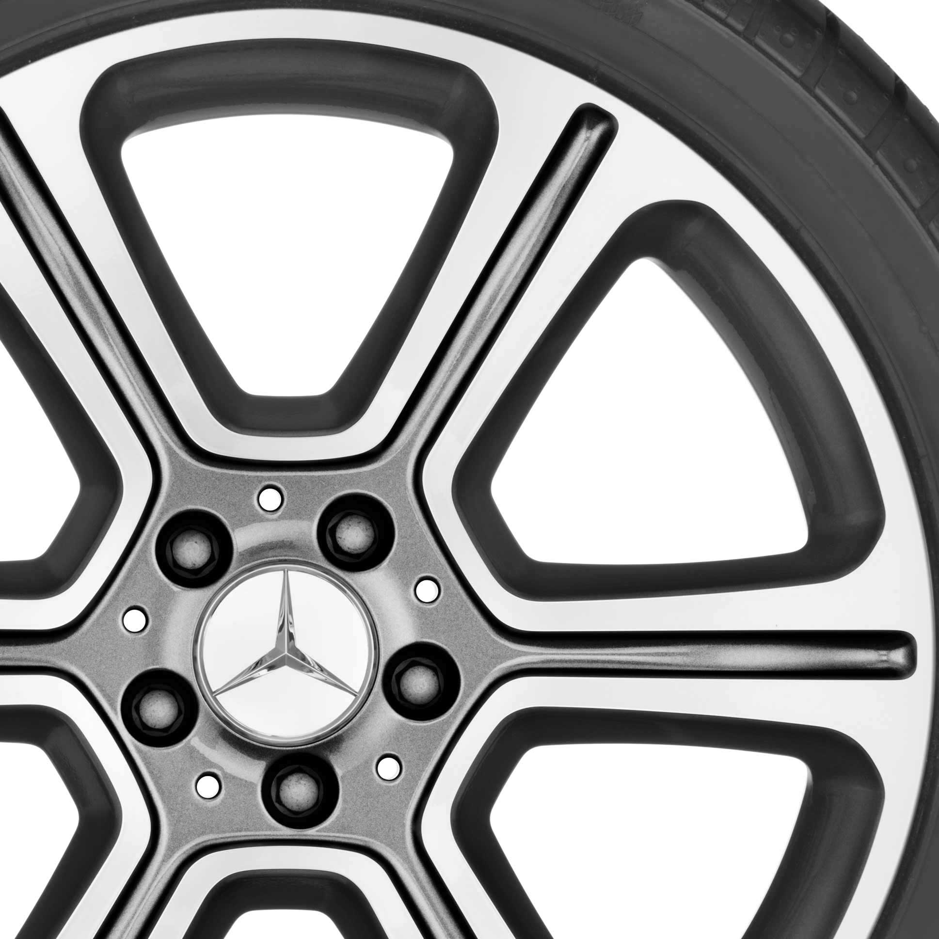 Mercedes 6 Spoke [205-19] Himalaya Grey with High Sheen Alloy Wheel Product Image #2