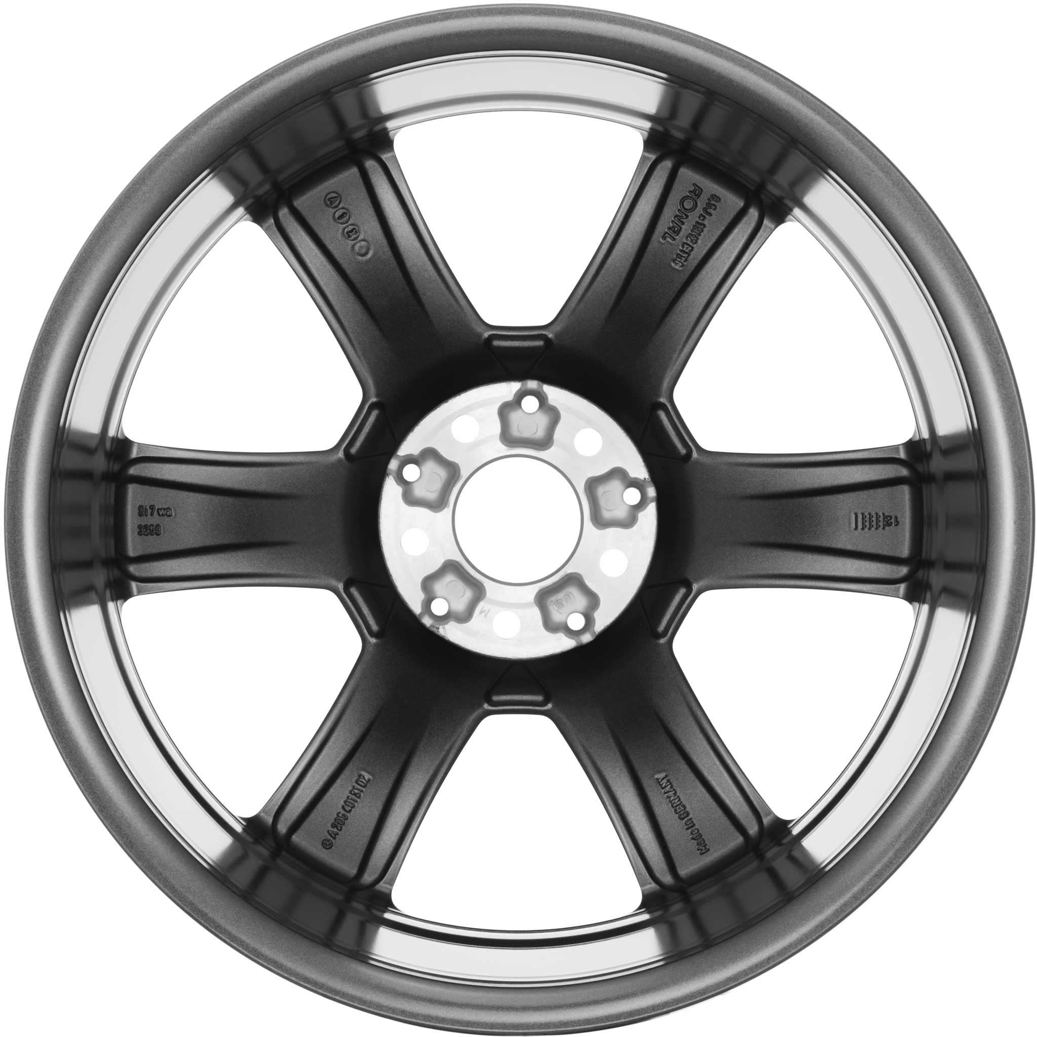 Mercedes 6 Spoke [205-19] Himalaya Grey with High Sheen Alloy Wheel Product Image #3