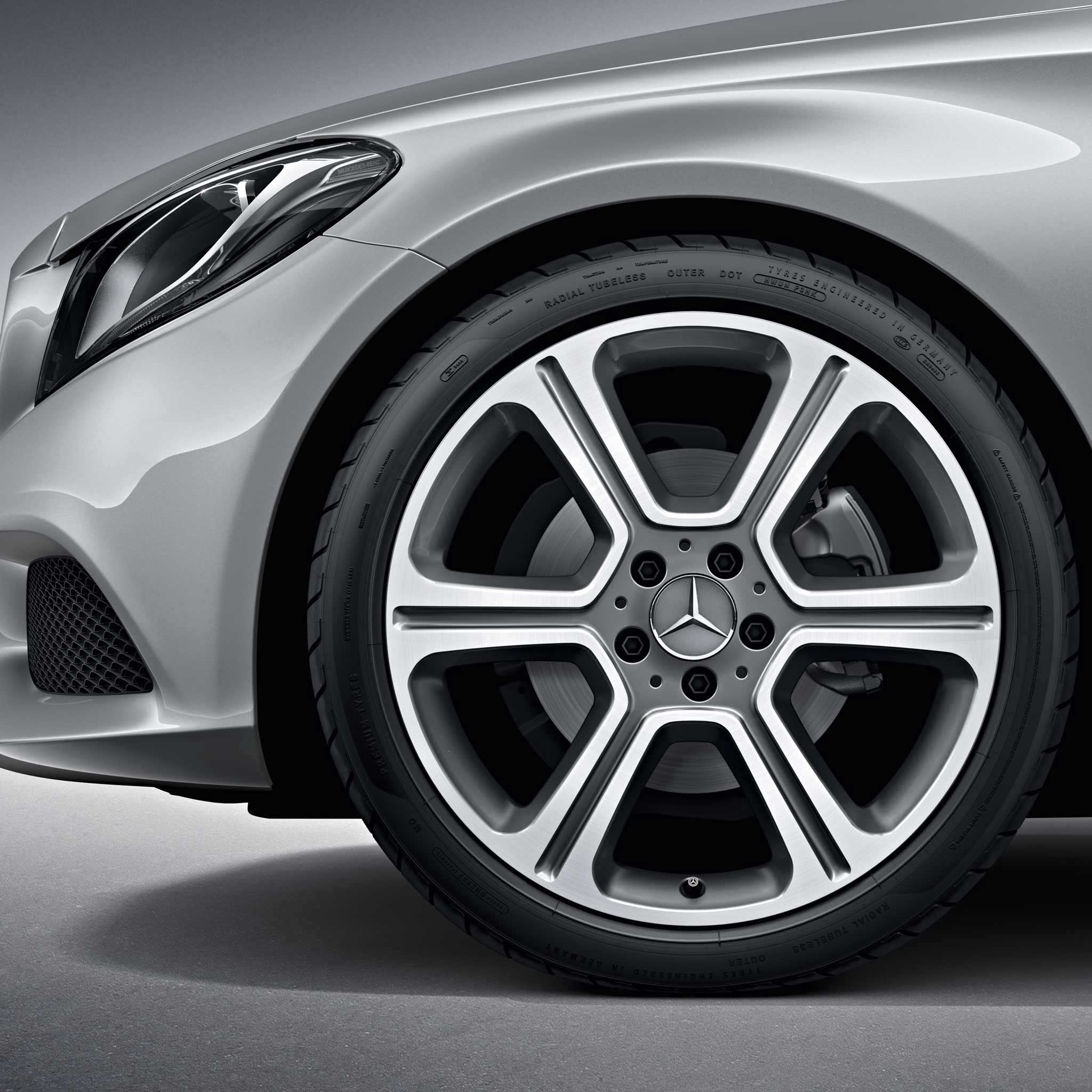 Mercedes 6 Spoke [205-19] Himalaya Grey with High Sheen Alloy Wheel Product Image #4