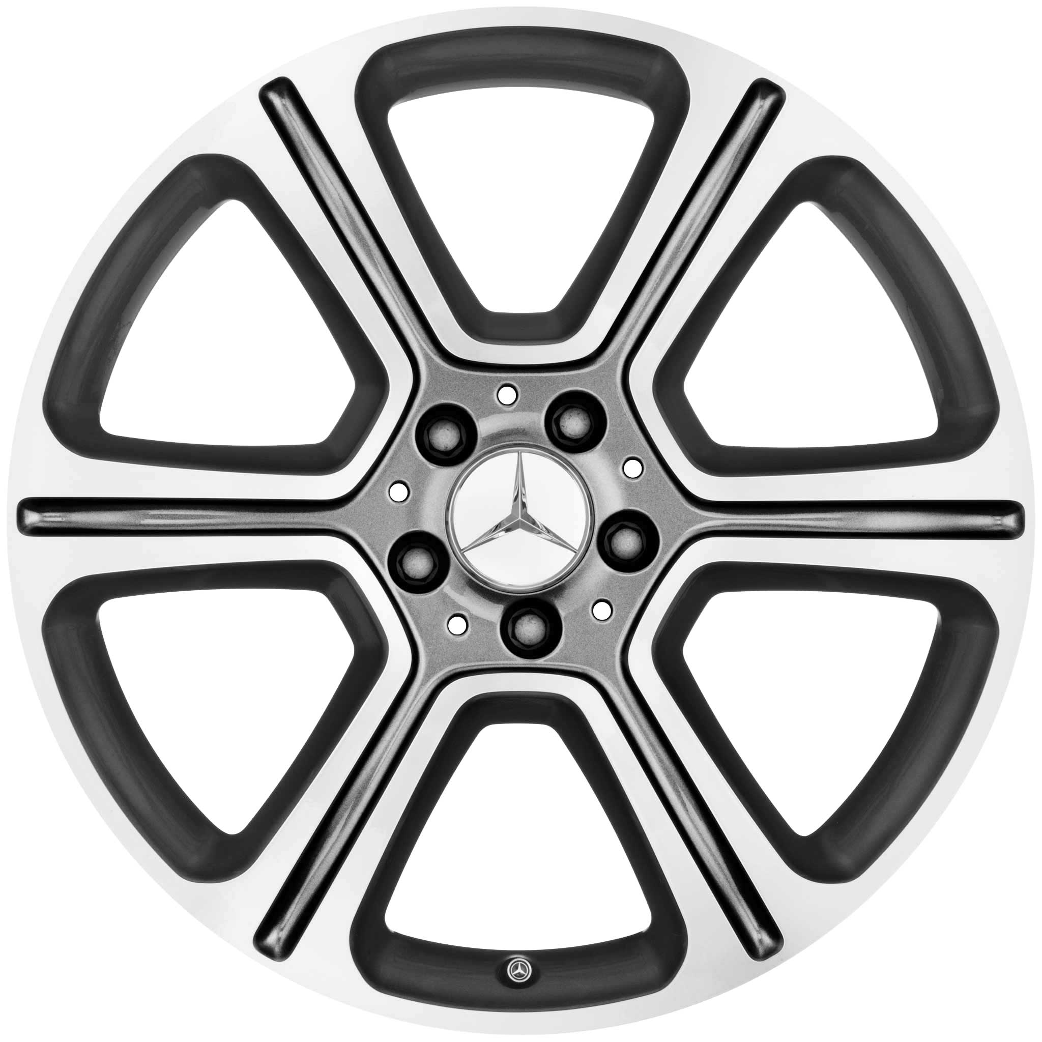 Mercedes 6 Spoke [205-19] Himalaya Grey with High Sheen Alloy Wheel Product Image #1