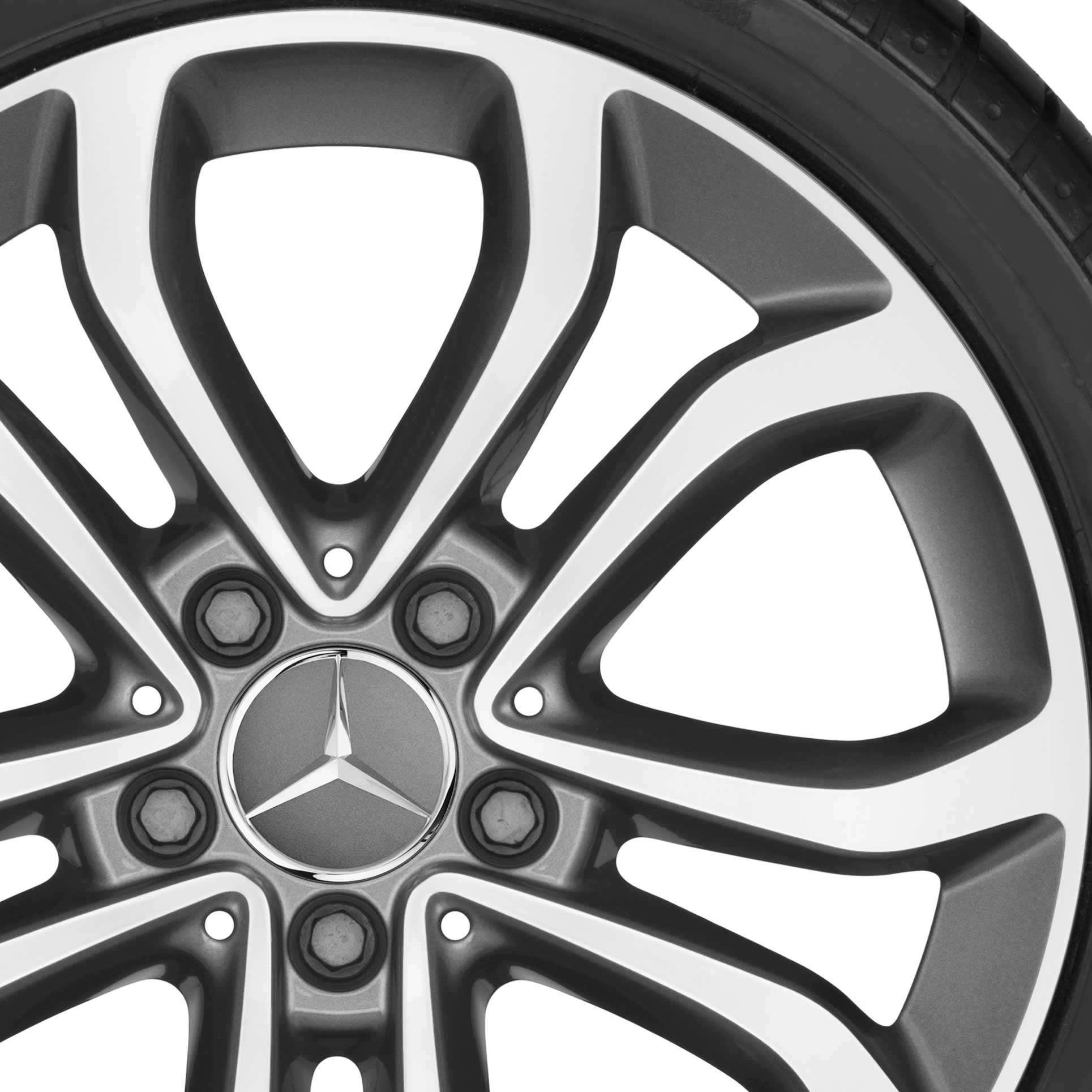 Mercedes 5 Twin Spoke [205-17] Himalaya Grey with High Sheen Alloy Wheel Product Image #2