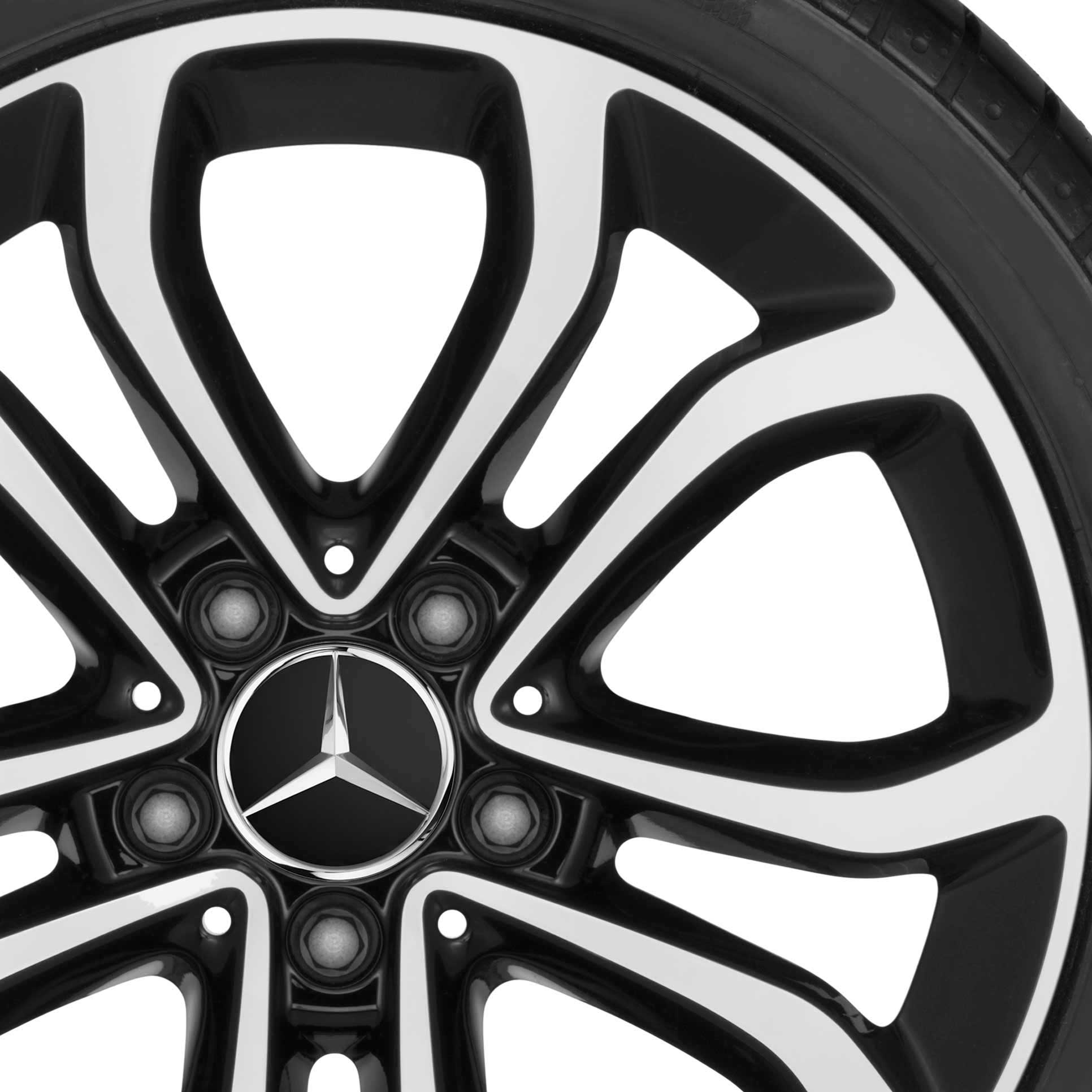 Mercedes 5 Twin Spoke [205-17] Gloss Black with High Sheen Alloy Wheel Product Image #2