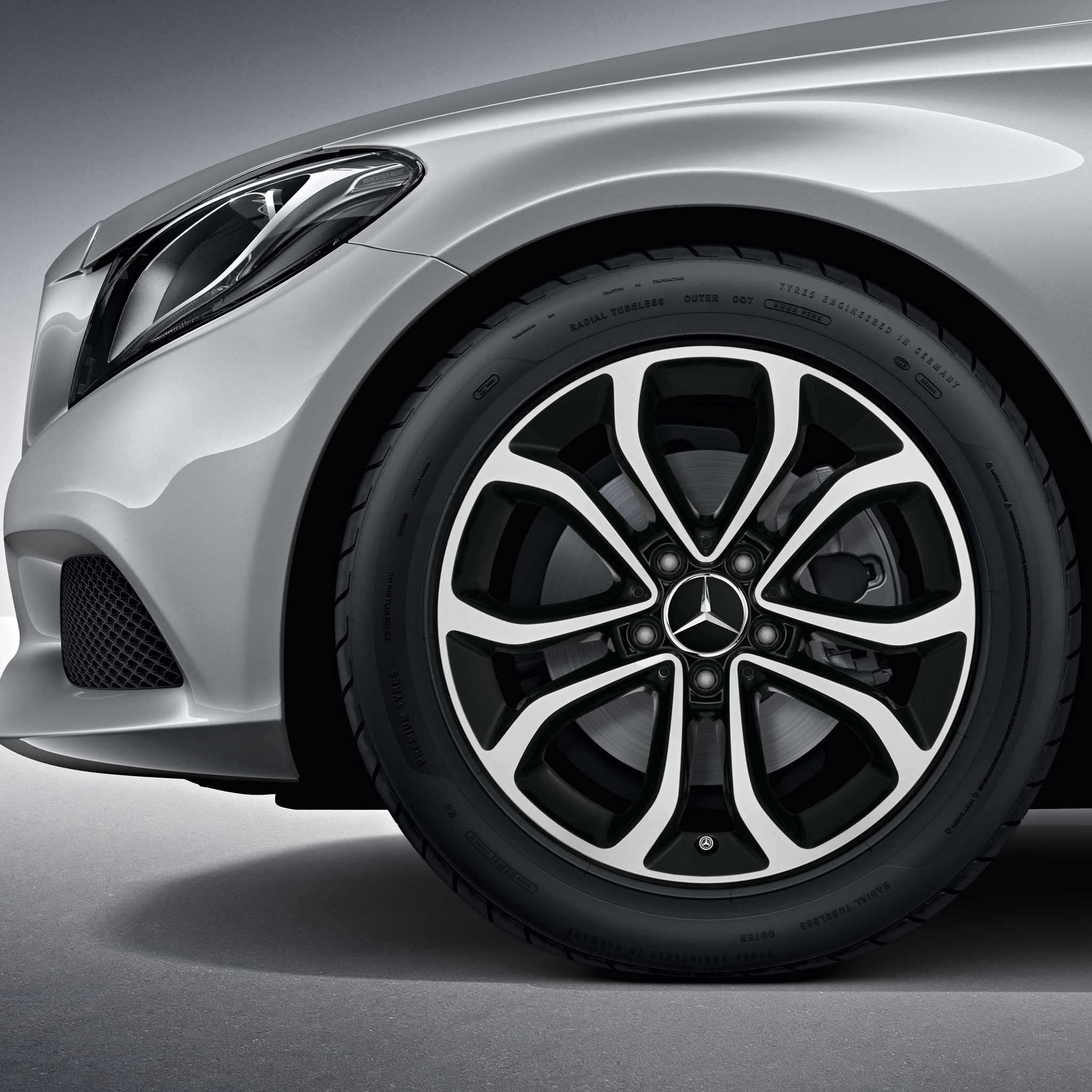 Mercedes 5 Twin Spoke [205-17] Gloss Black with High Sheen Alloy Wheel Product Image #4