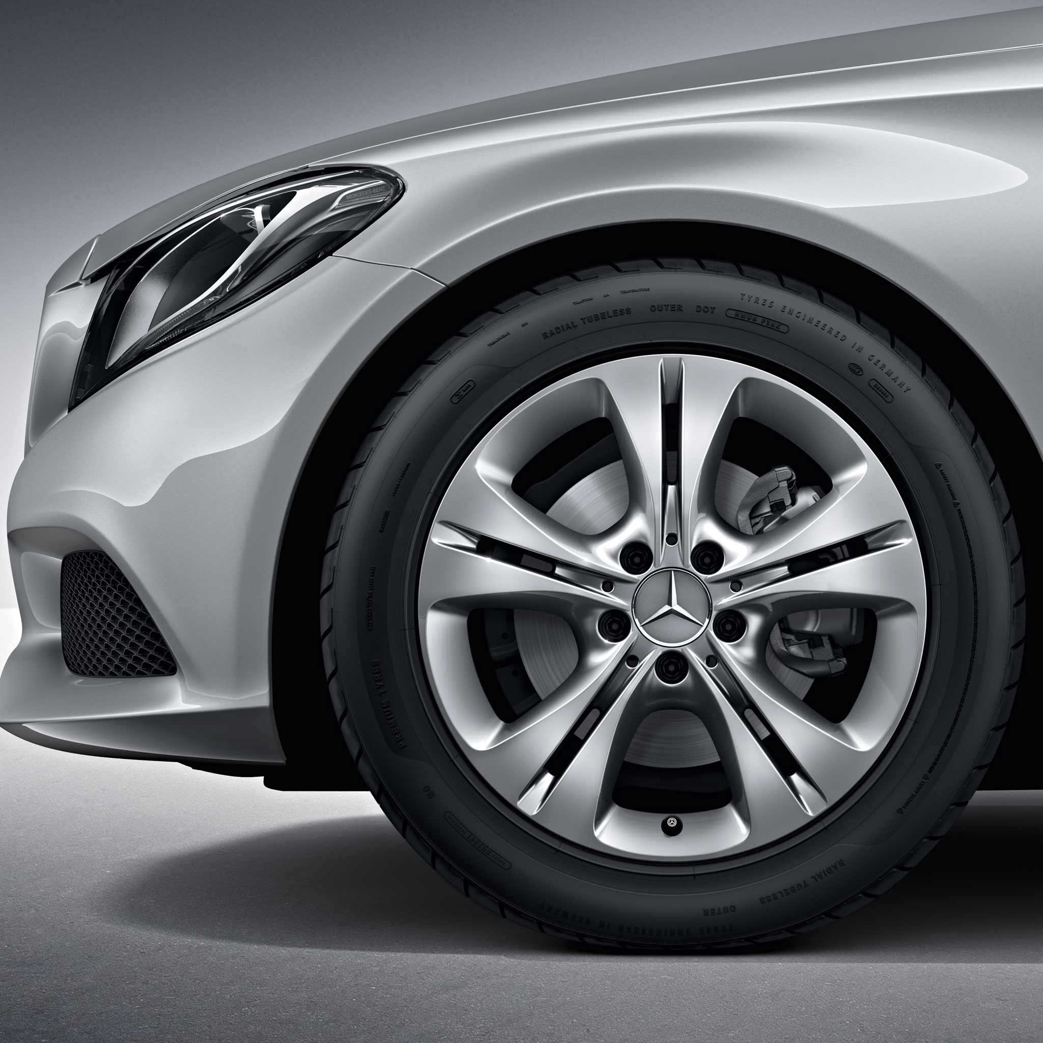 Mercedes 5 Twin Spoke [205-17] Vanadium Silver Alloy Wheel Product Image #2