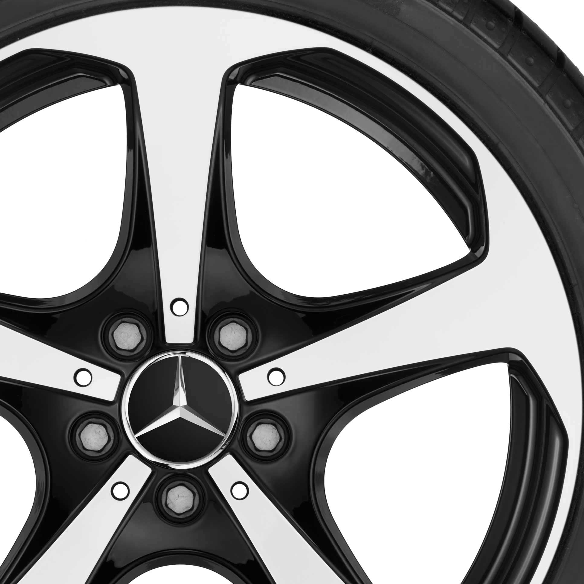 Mercedes 5 Spoke [205-18] Gloss Black with High Sheen Alloy Wheel Product Image #2