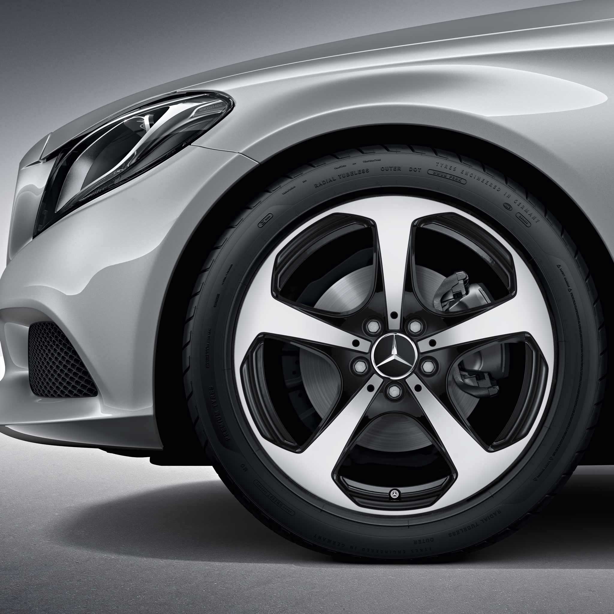 Mercedes 5 Spoke [205-18] Gloss Black with High Sheen Alloy Wheel Product Image #3