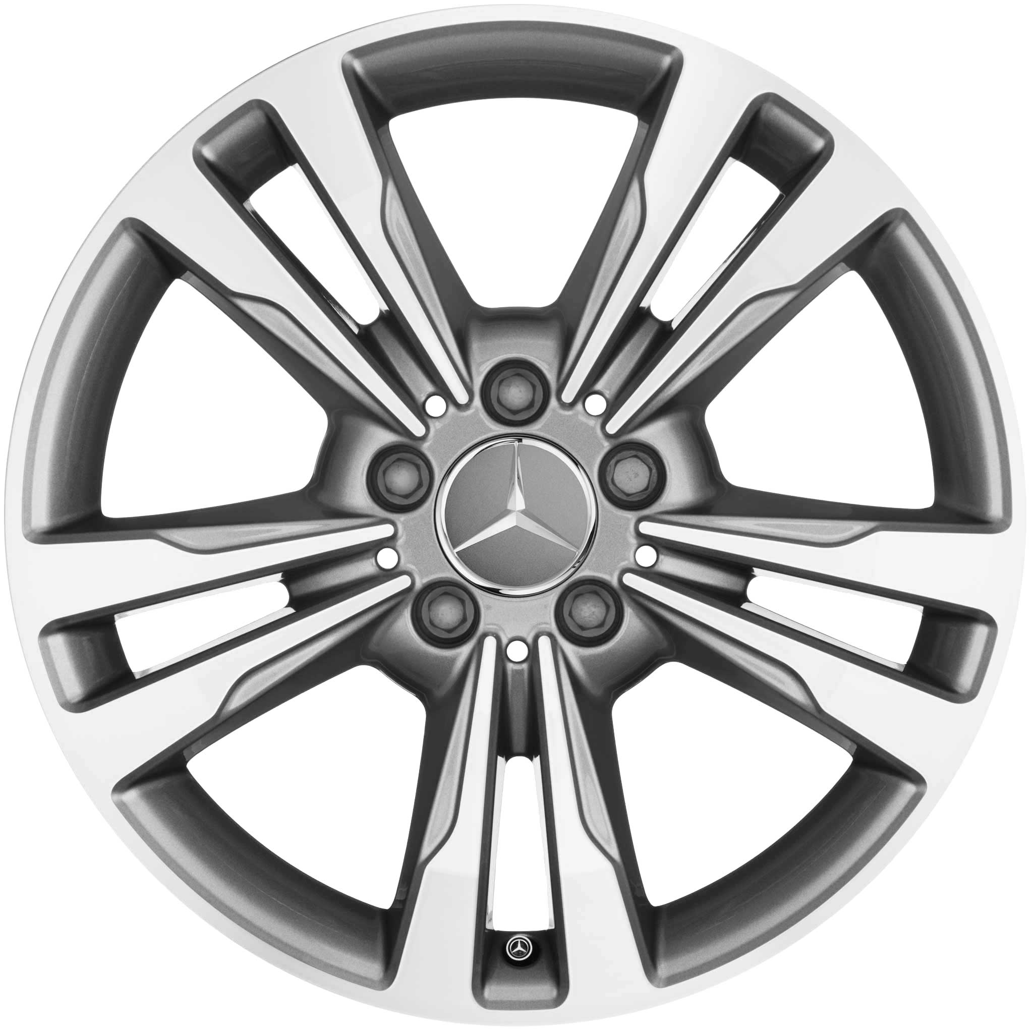 Mercedes 5 Twin Spoke [205-17] Himalaya Grey with High Sheen Alloy Wheel Product Image #1