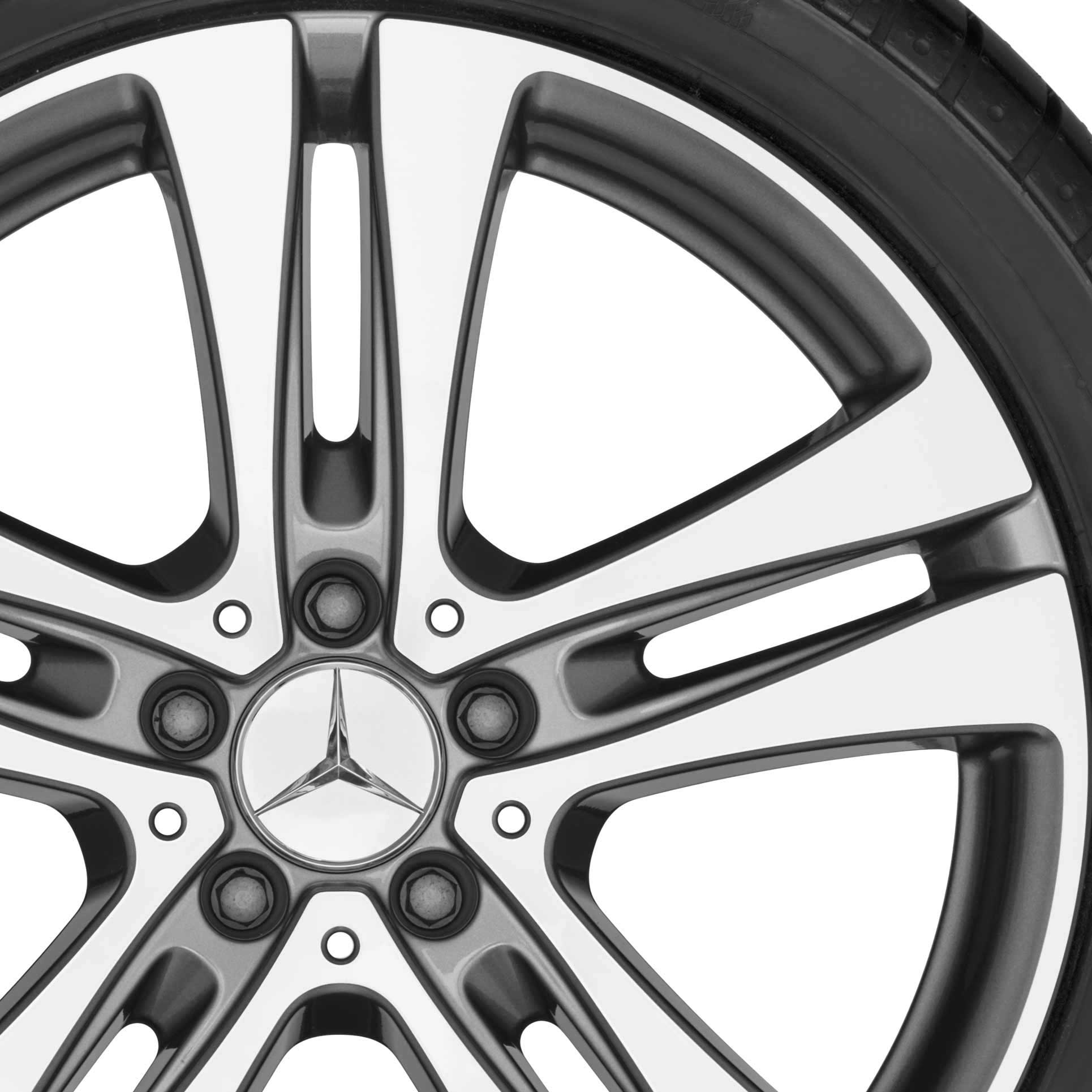 Mercedes 5 Twin Spoke [205-19] Himalaya Grey with High Sheen Alloy Wheel Product Image #2