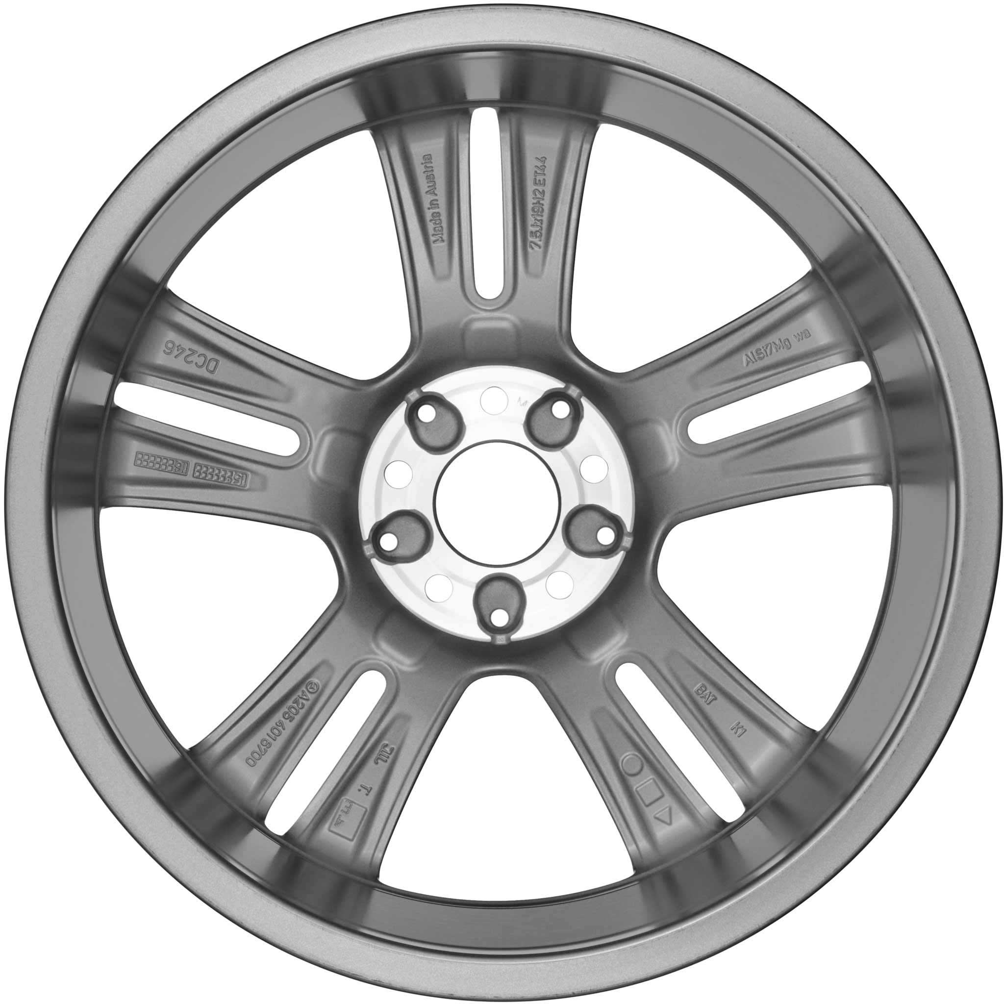 Mercedes 5 Twin Spoke [205-19] Himalaya Grey with High Sheen Alloy Wheel Product Image #3