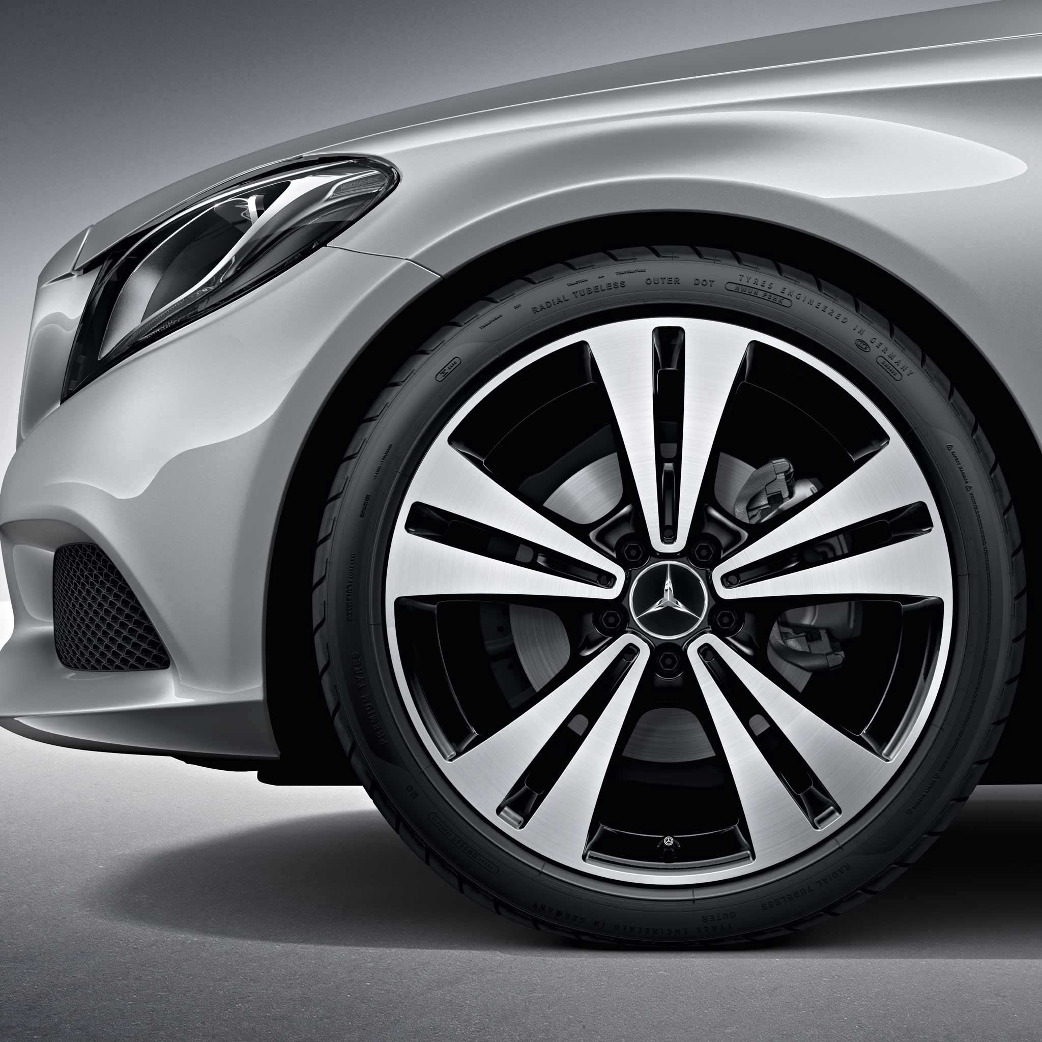 Mercedes 5 Twin Spoke [205-19] Himalaya Grey with High Sheen Alloy Wheel Product Image #4