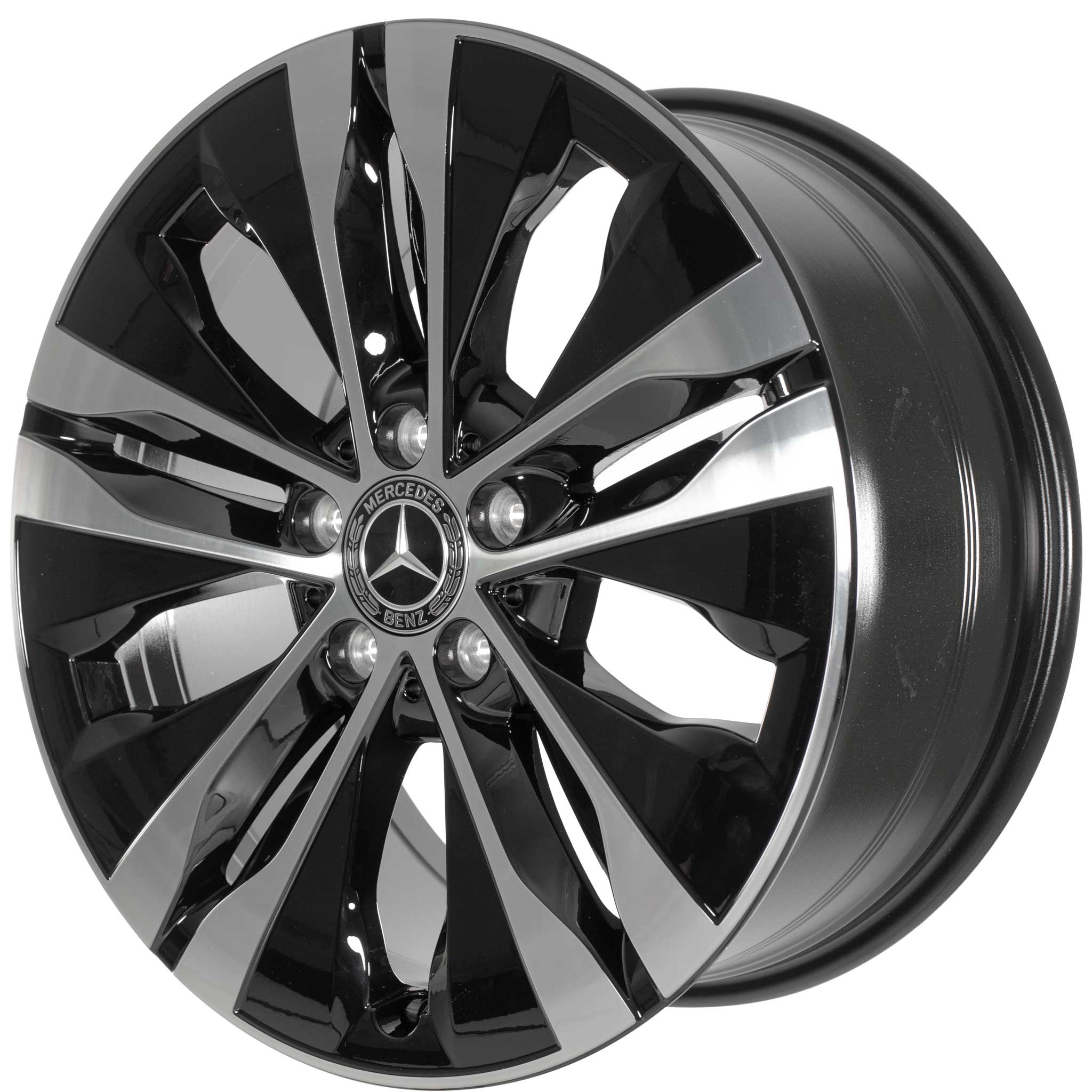 Mercedes 5 Spoke [206-18] Gloss Back with High Sheen Alloy Wheel Product Image #2