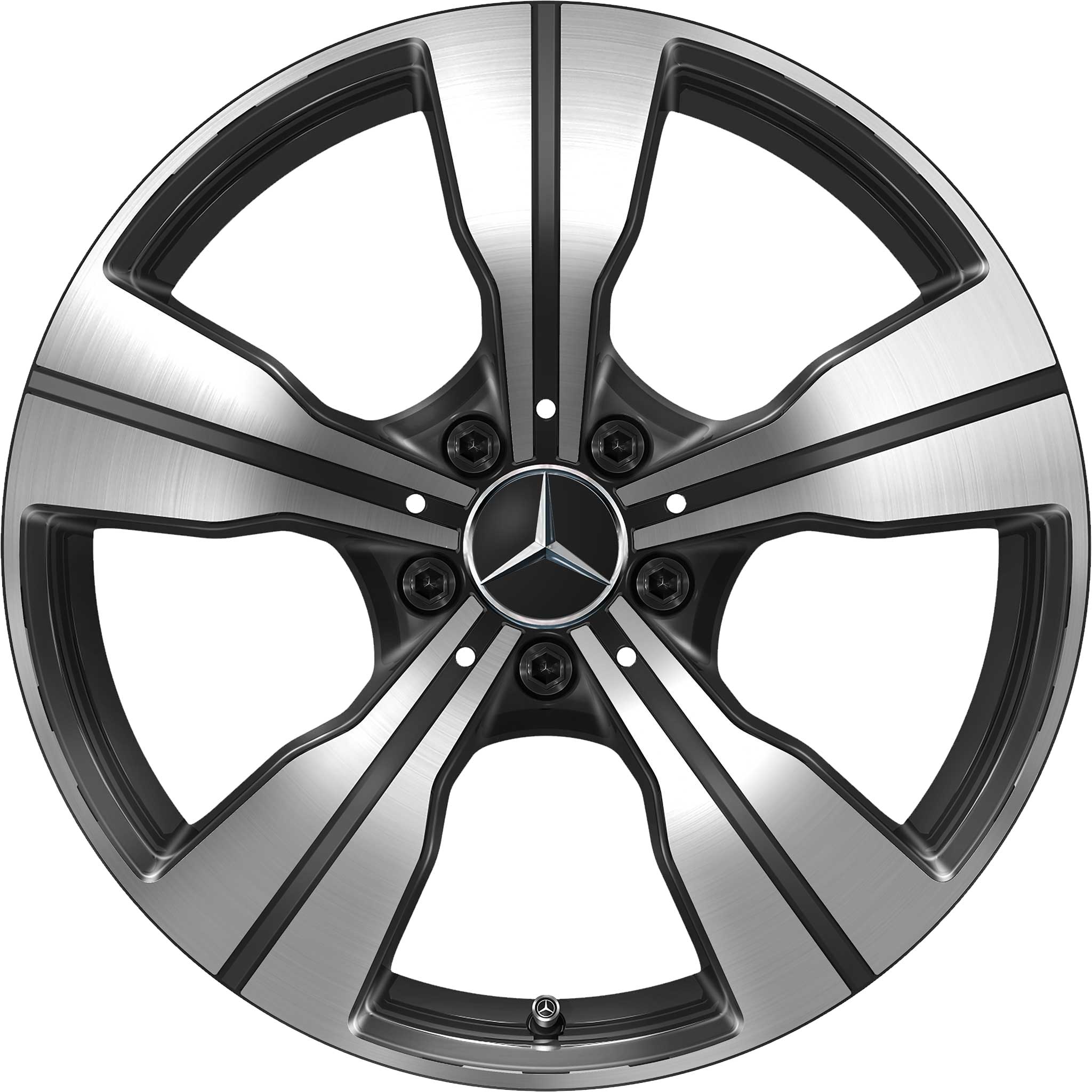 Mercedes 5 Spoke [206-18] Gloss Back with High Sheen Alloy Wheel Product Image #1