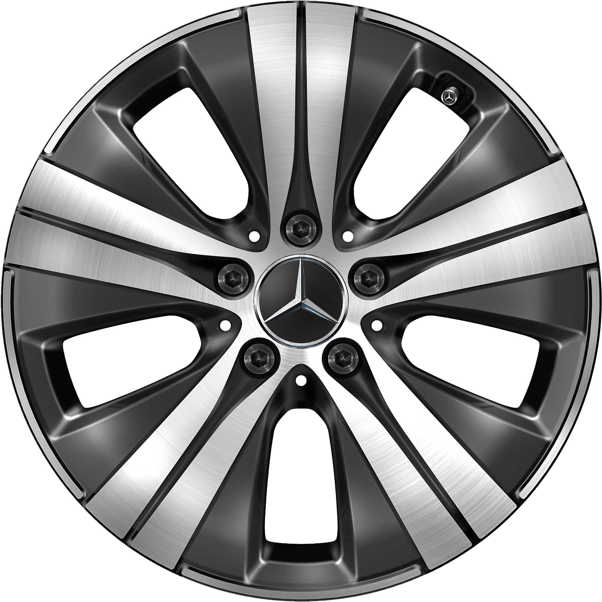 Mercedes 5 Twin Spoke [206-17] Gloss Back with High Sheen Alloy Wheel Product Image #1