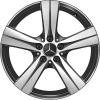Mercedes 5 Spoke Aero [206-18] Gloss Back with High Sheen Wheel Img 1