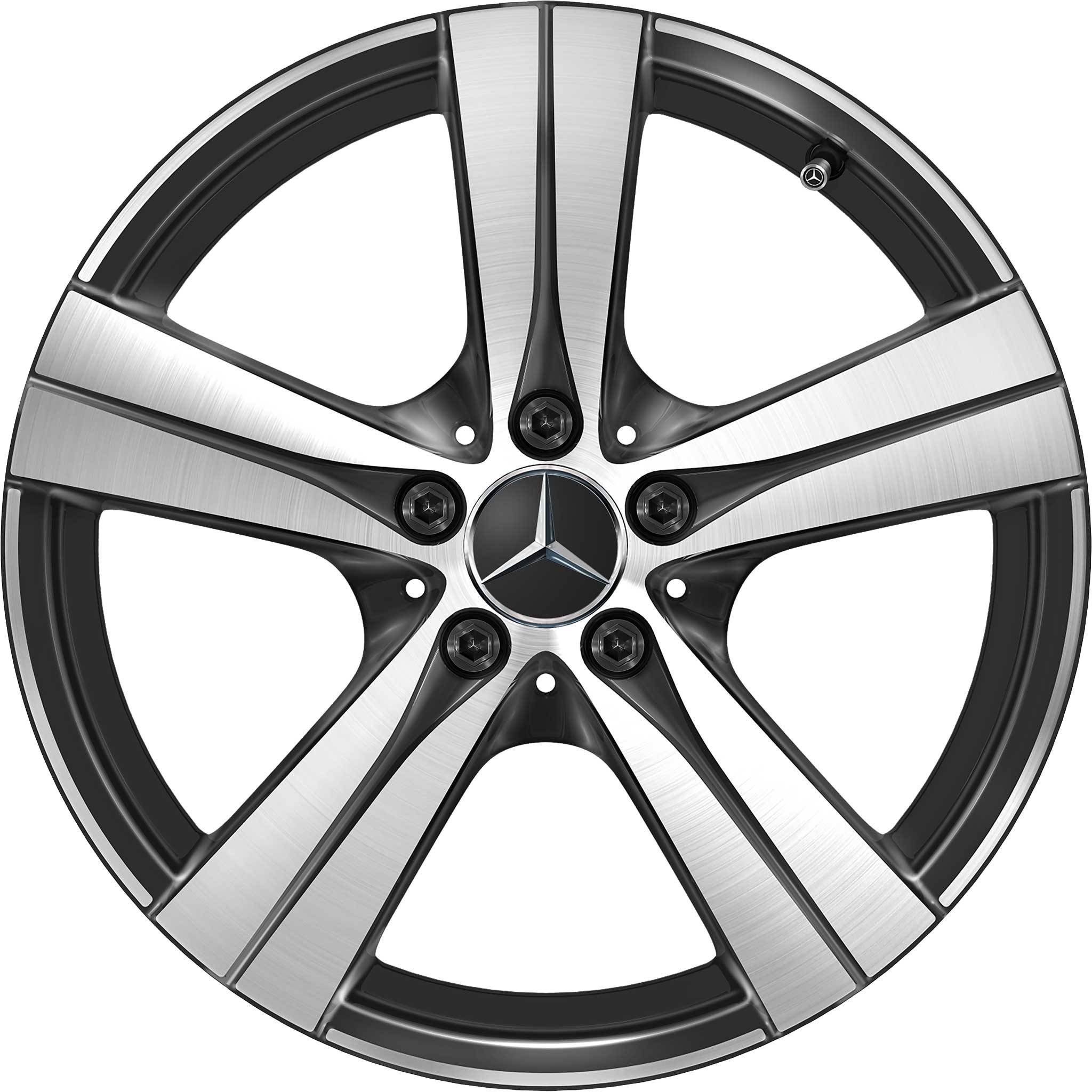 Mercedes 5 Spoke Aero [206-18] Gloss Back with High Sheen Alloy Wheel Product Image #1