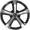 Mercedes 5 Spoke [206-19] Gloss Back with High Sheen Wheel Img 1