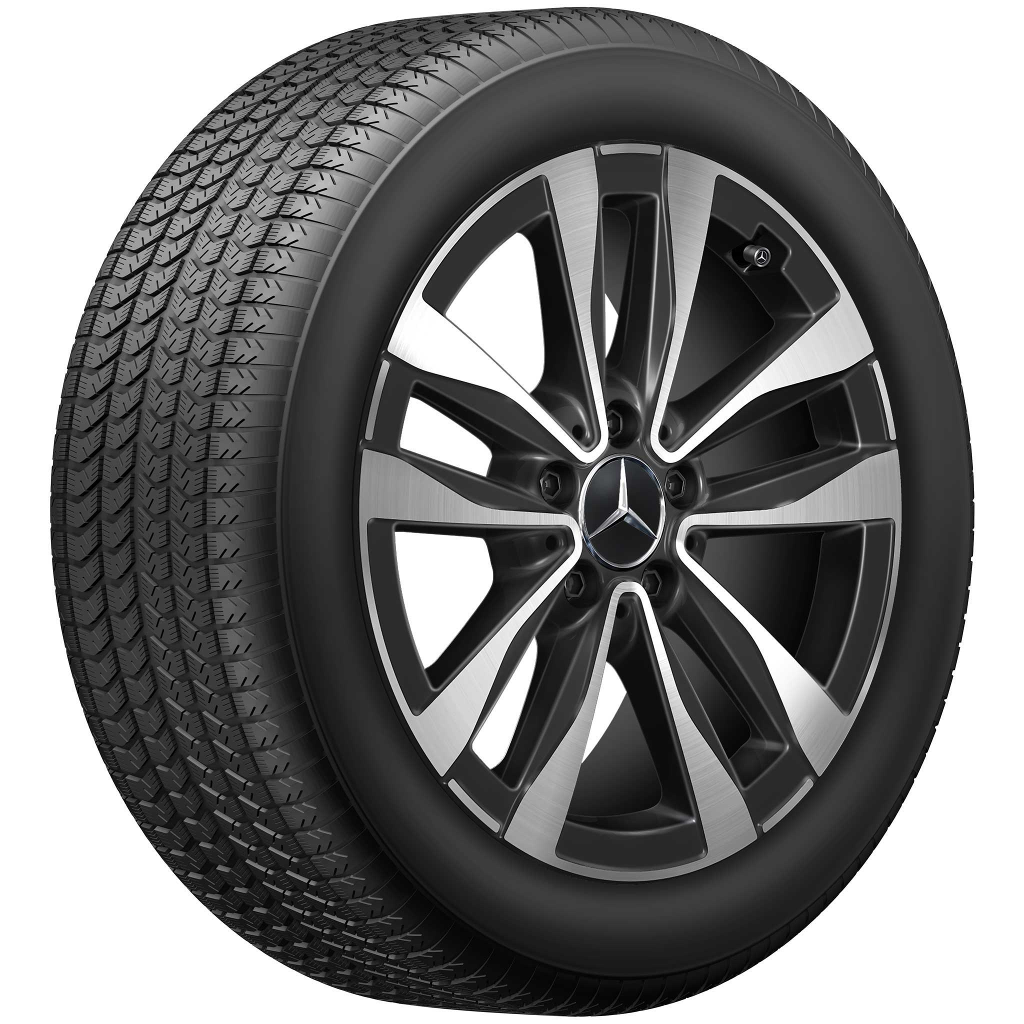 Mercedes 5 Twin Spoke Aero [206-17] Gloss Back with High Sheen Alloy Wheel Product Image #2
