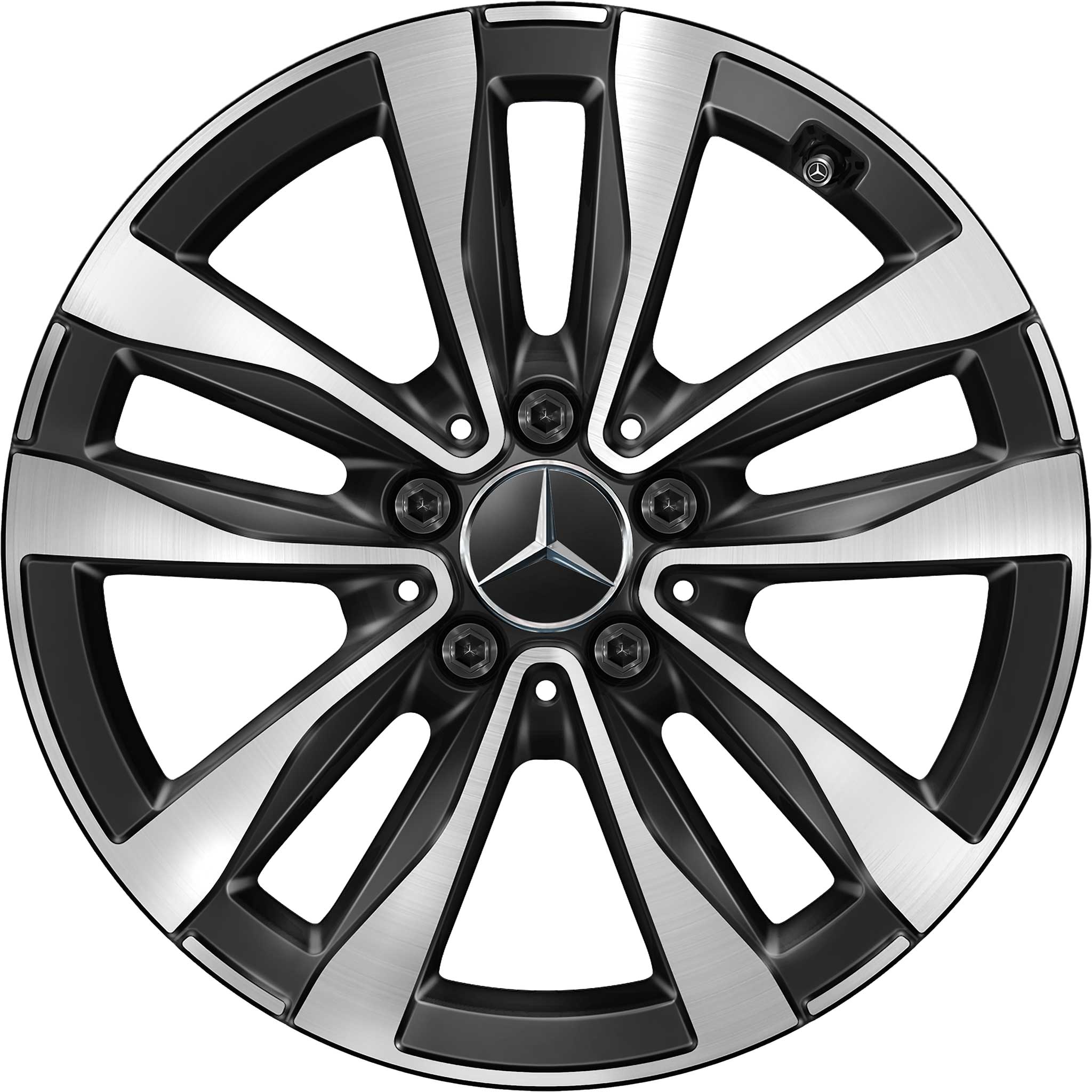Mercedes 5 Twin Spoke Aero [206-17] Gloss Back with High Sheen Alloy Wheel Product Image #1