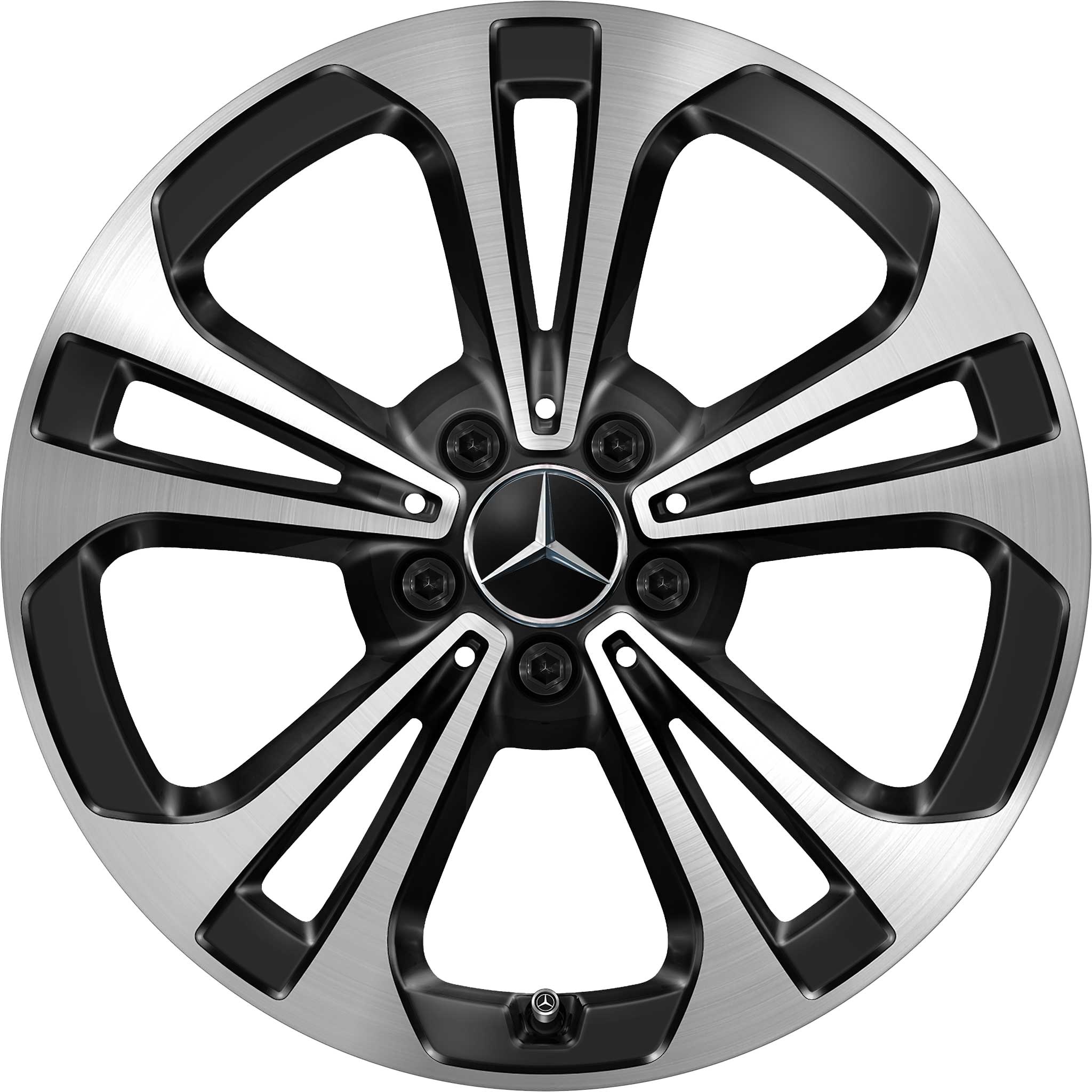 Mercedes 5 Twin Spoke [206-18] Gloss Back with High Sheen Alloy Wheel Product Image #1