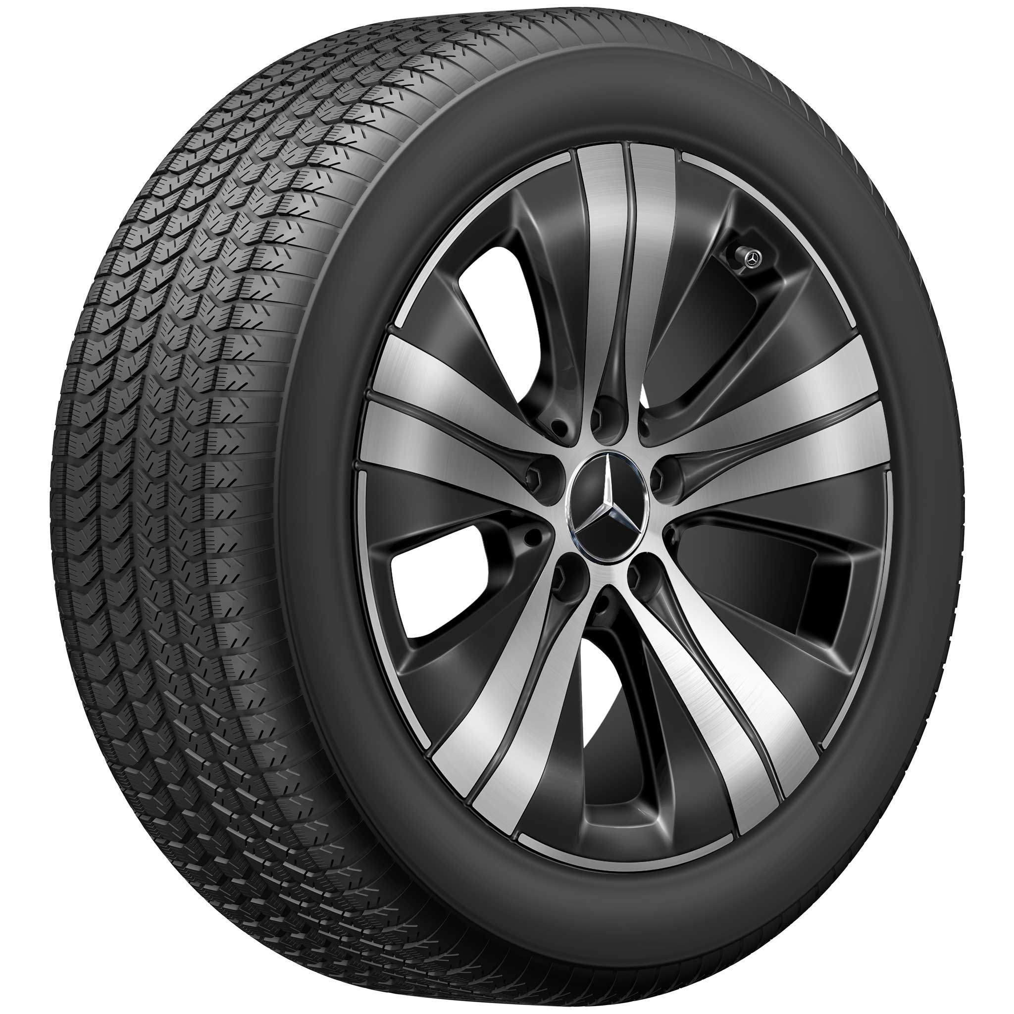 Mercedes 5 Spoke Aero [206-17] Gloss Back with High Sheen Alloy Wheel Product Image #2
