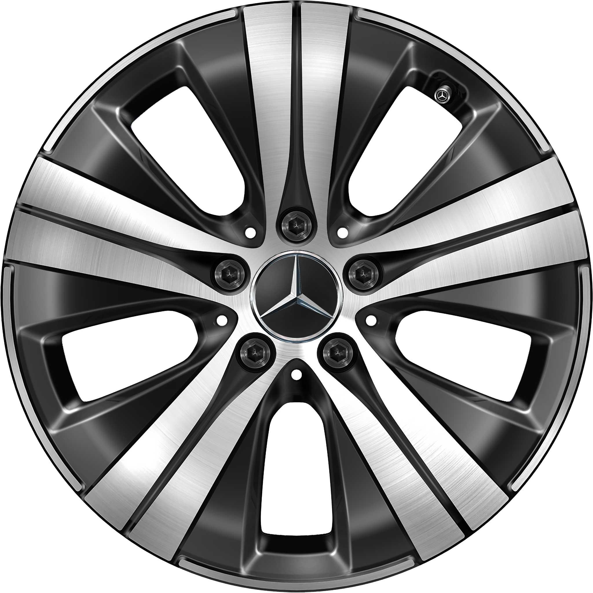 Mercedes 5 Spoke Aero [206-17] Gloss Back with High Sheen Alloy Wheel Product Image #1